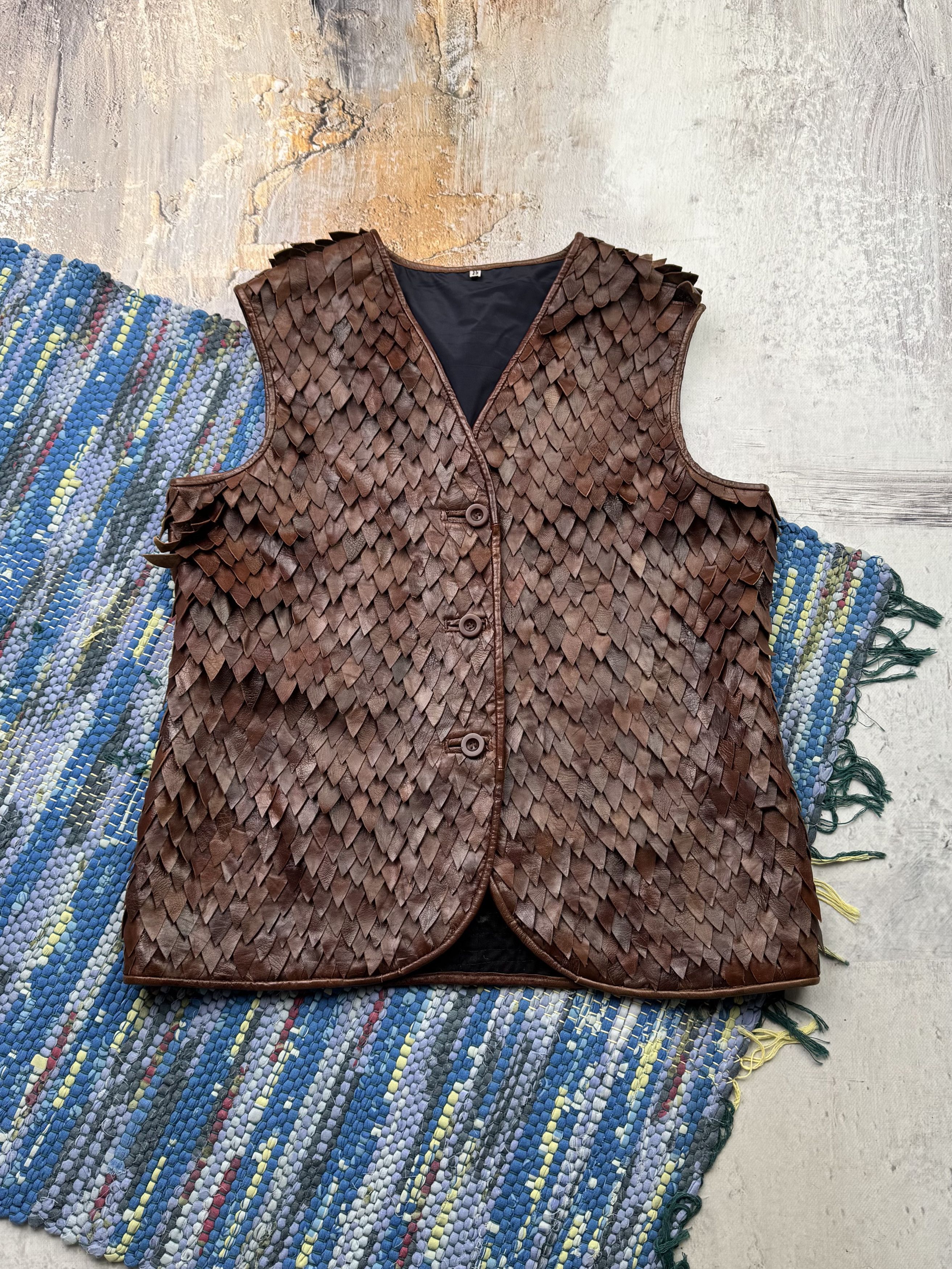 Japanese Brand Vintage Leather Vest D15 A786(577) Size M / US 6-8 / IT 42-44 - 1 Thumbnail