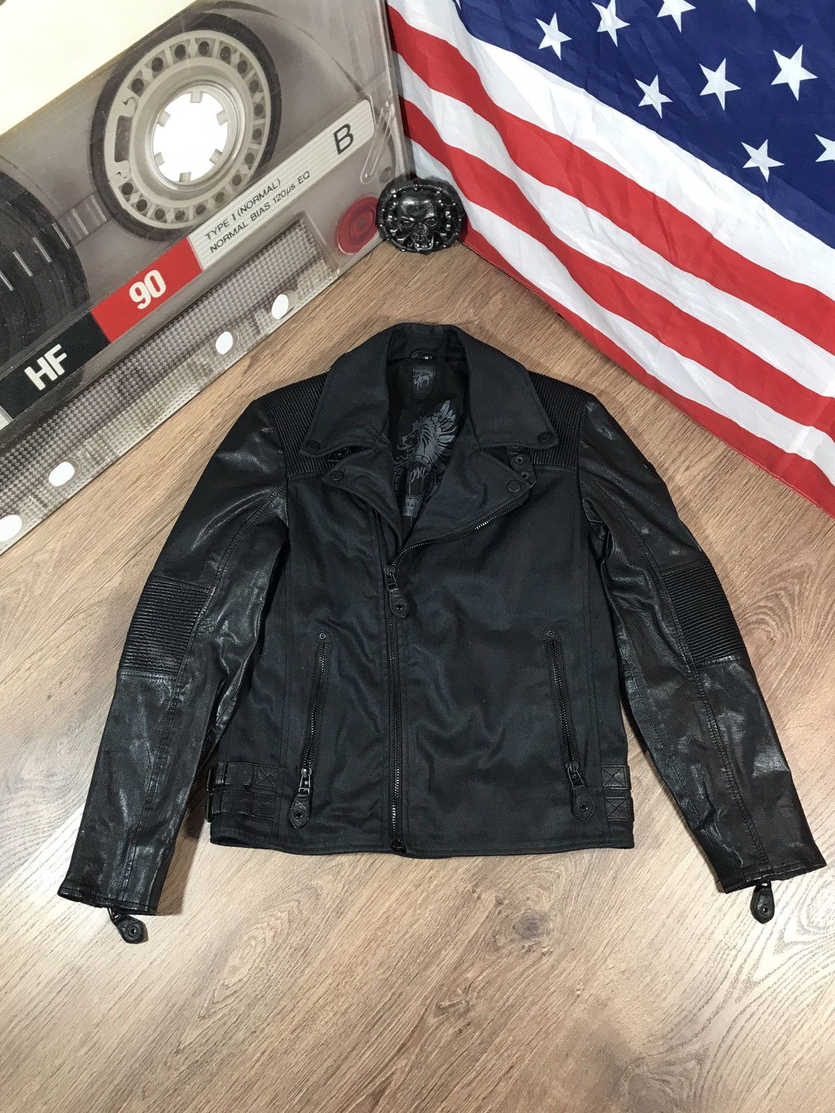 Japanese Brand Leather Denim Mauritius Biker Jacket Size M Size US M / EU 48-50 / 2 - 1 Thumbnail
