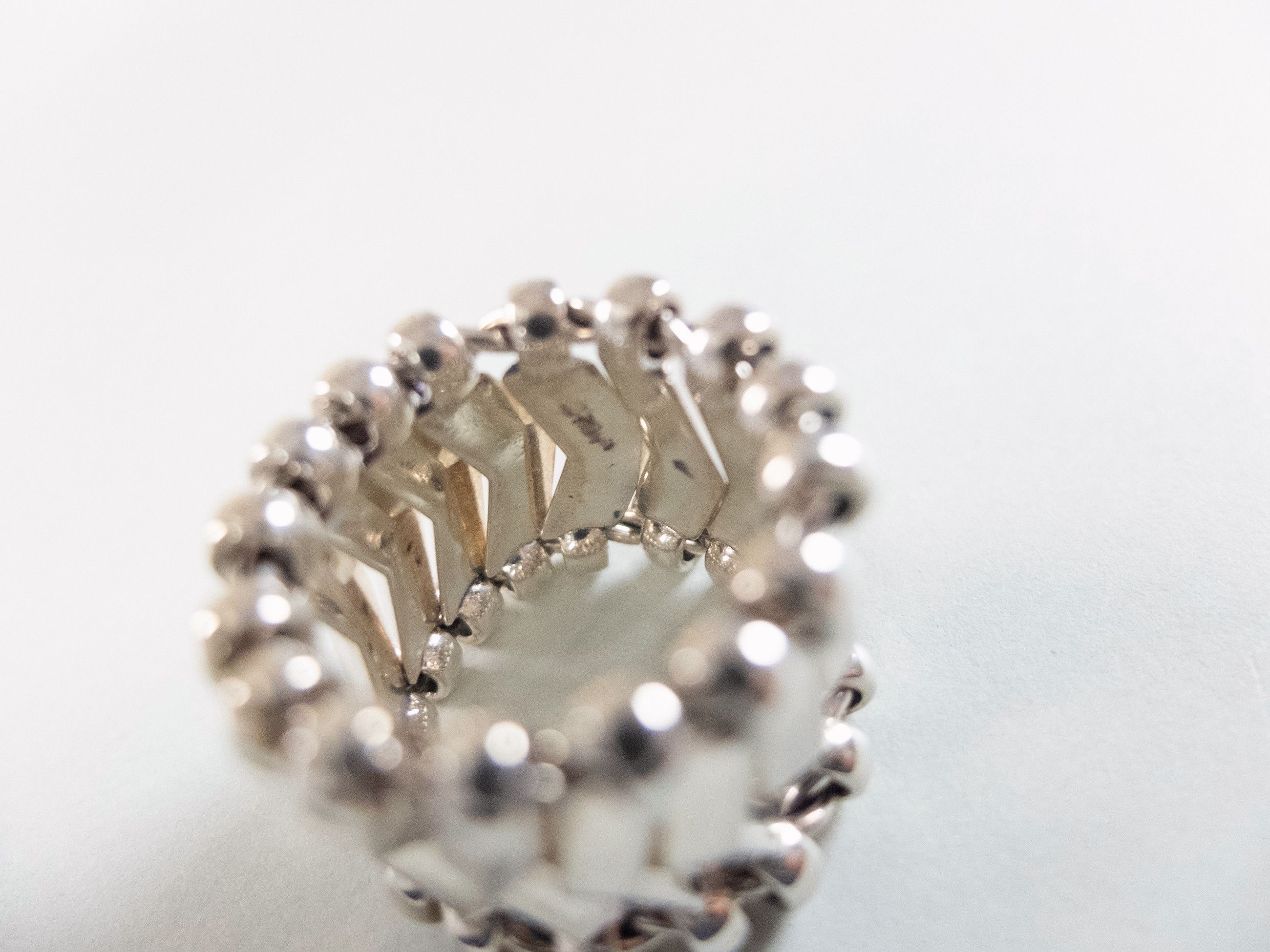 Bottega Veneta BOTTEGA VENETA Chevron silver sculptural band ring Size 15 q Size ONE SIZE - 8 Thumbnail