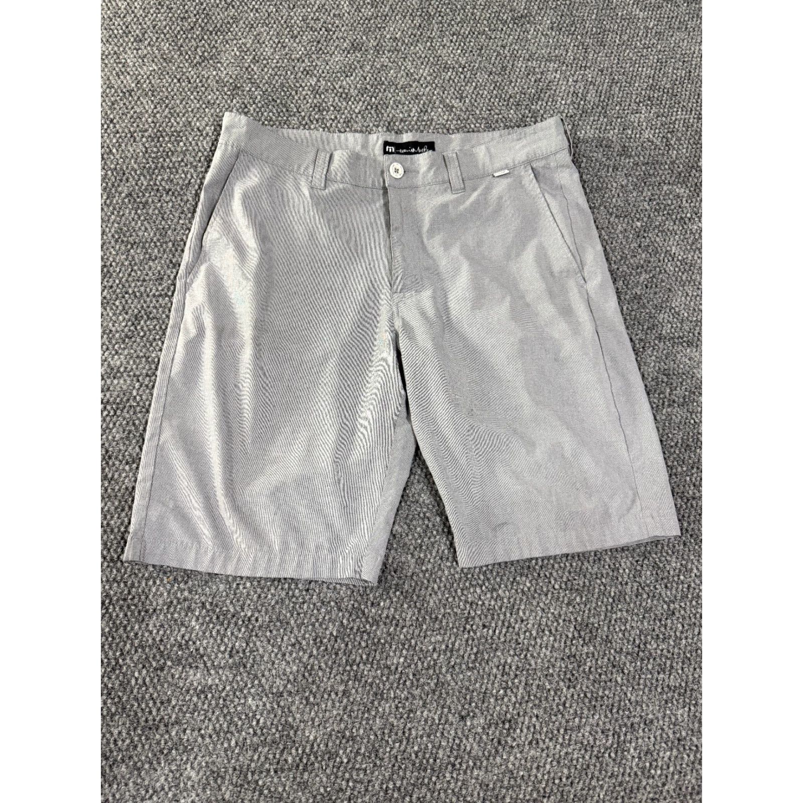 TravisMathew Travis Mathew Shorts Mens 34 Gray Golf Casual Stretch Chino Performance Size US 34 / EU 50 - 2 Thumbnail