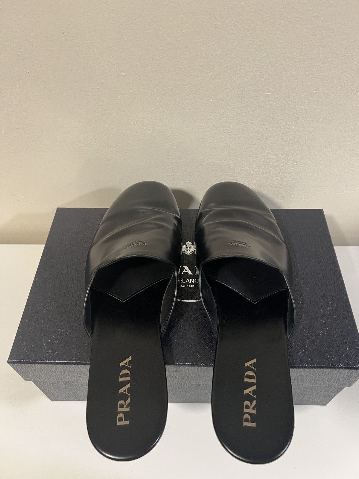 Prada Prada Brushed Leather Slipper Mules Size US 10 / EU 43 - 6 Thumbnail