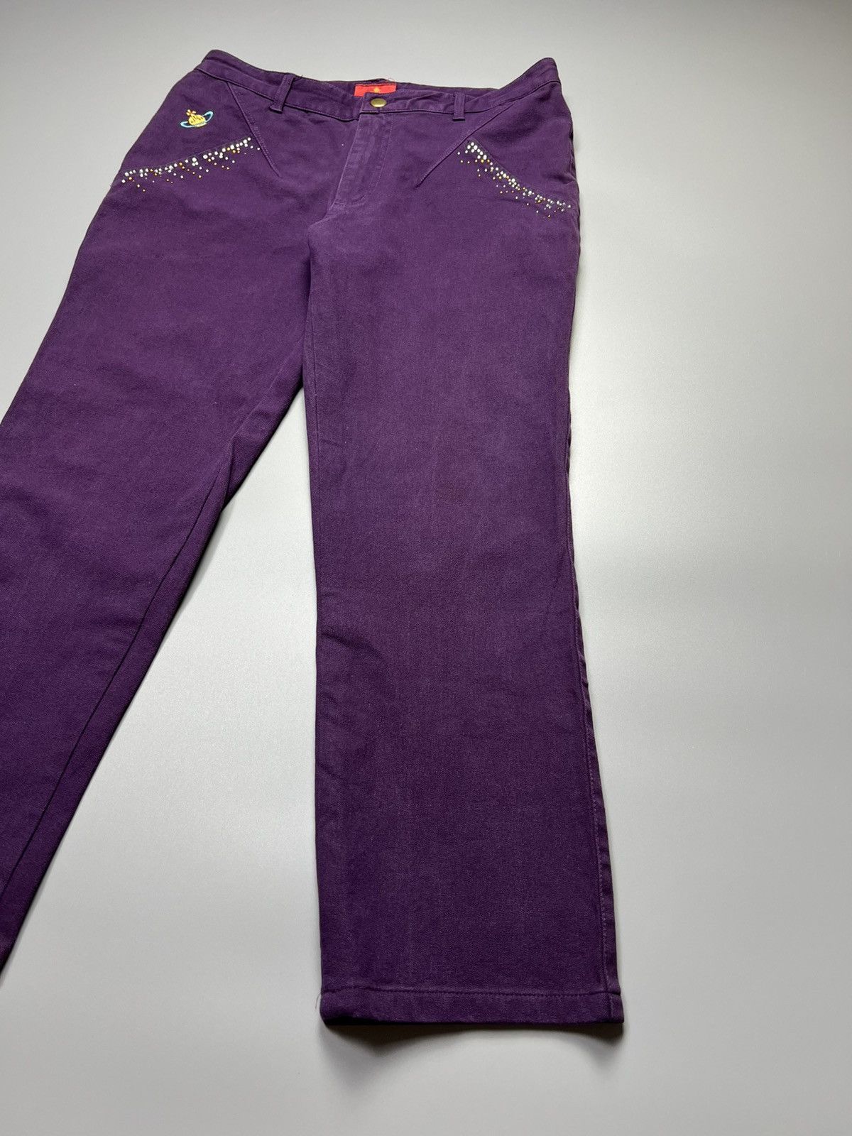Vivienne Westwood Vivienne Westwood - SS/1994 Orb Logo Swarovski Pants Size 32" / US 10 / IT 46 - 2 Thumbnail