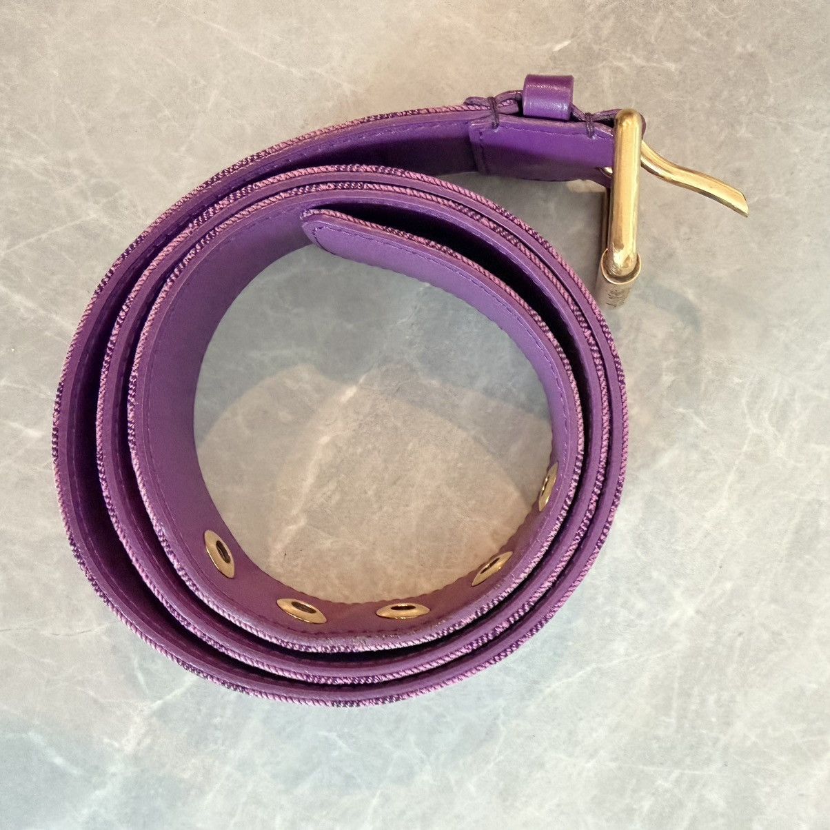 Louis Vuitton 2019 monogram denim 95cm belt purple Size ONE SIZE - 17 Thumbnail