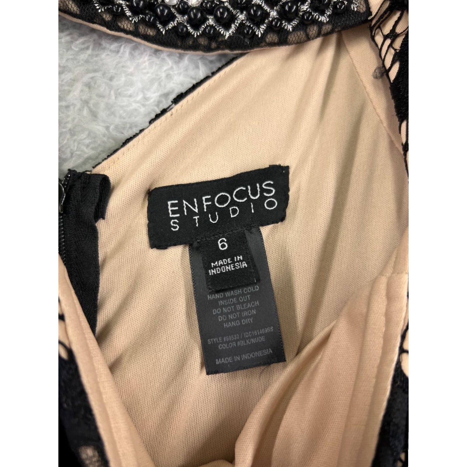 Vintage Enfocus Studio Dress Womens 6 Black Lace Sleeveless Polyester Nylon Elegant Wear Dress Size M / US 6-8 / IT 42-44 - 3 Thumbnail