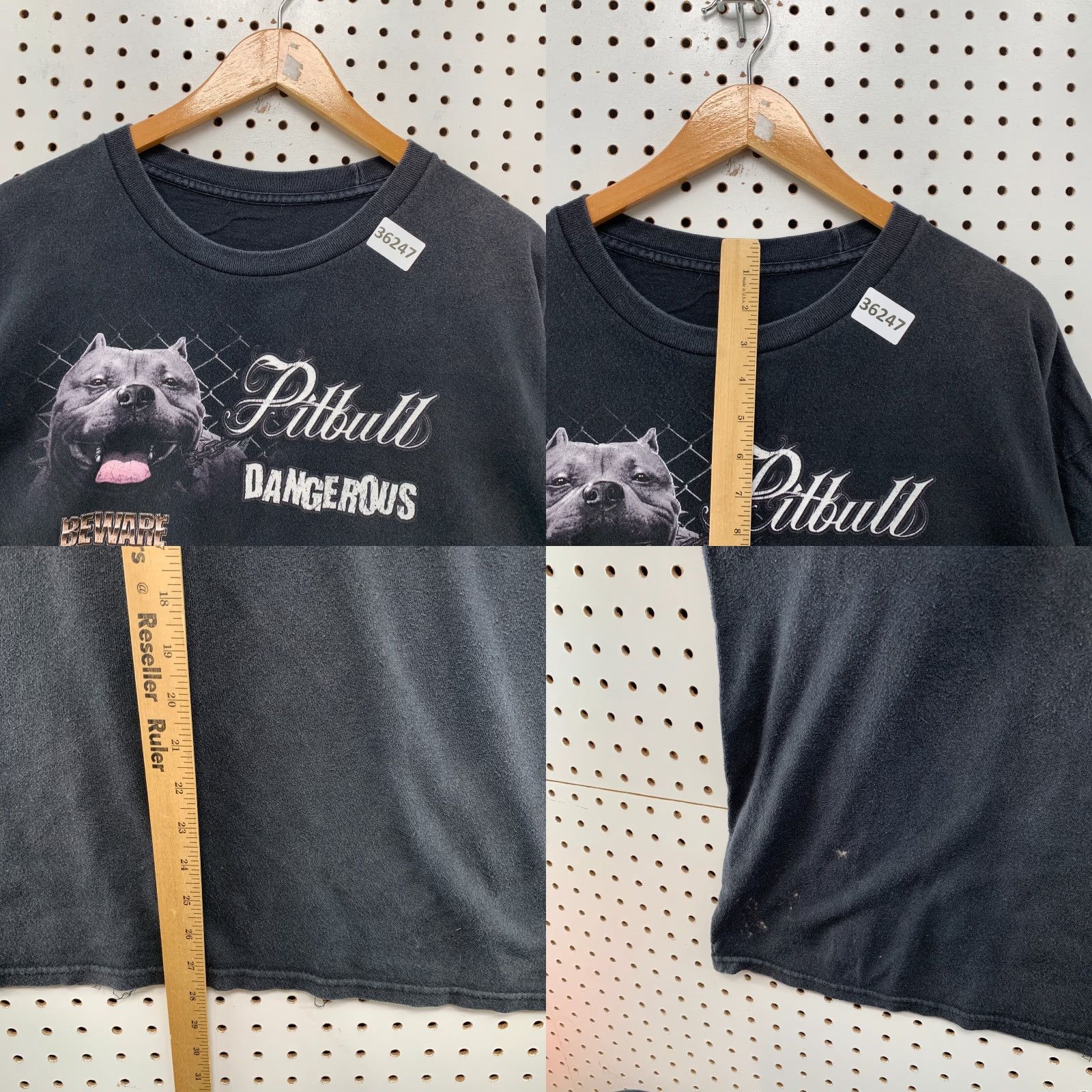 Vintage VINTAGE Beware Dangerous Pitbulls Shirt Mens 2XL Black Rap Tee Graphic 26x28 Shirt Mens 2XL Black Pitbulls War Dogs 90s Mens Size US XXL / EU 58 / 5 - 8 Thumbnail