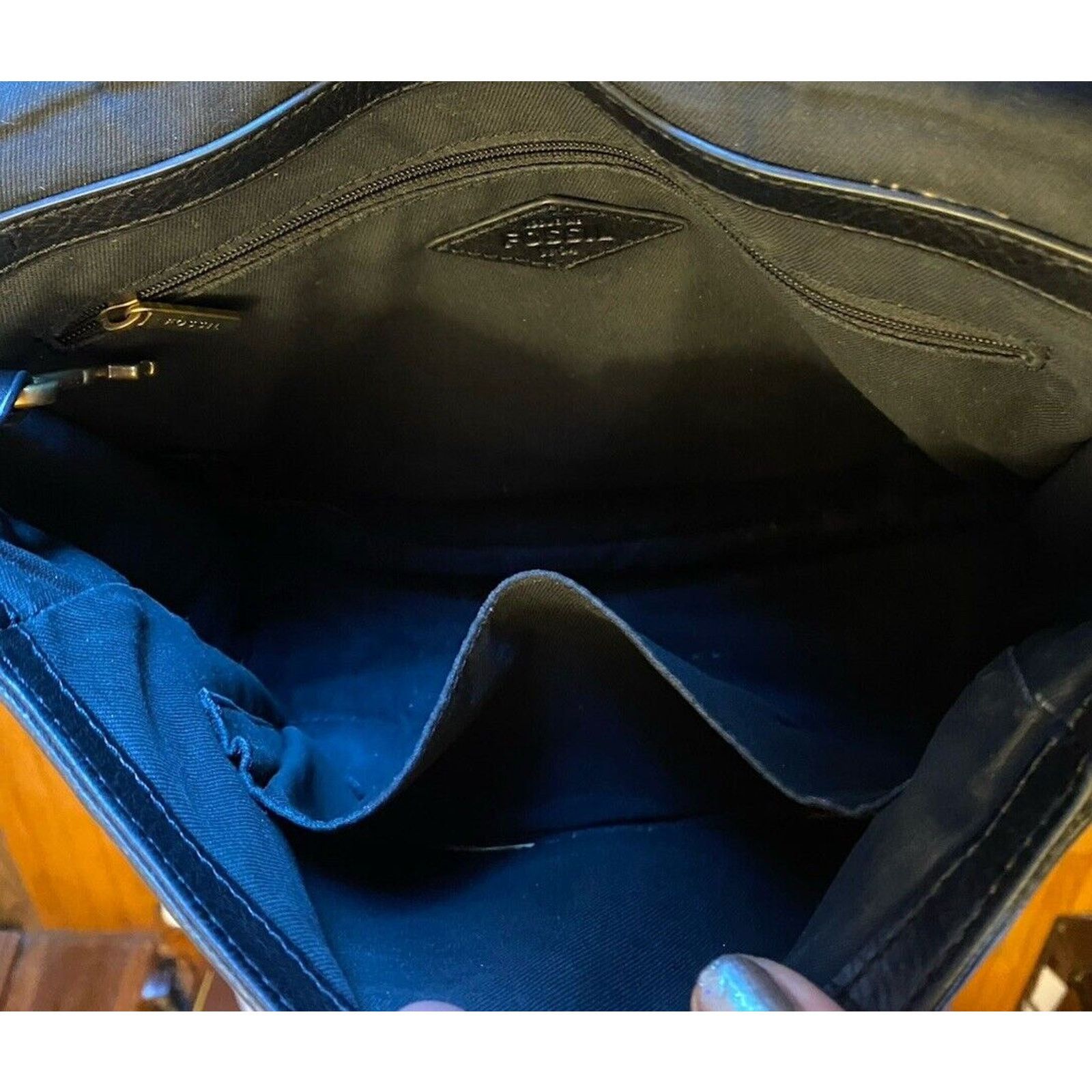 Fossil VTG Fossil Saddle Flap Soft Leather Bag Womens Handbag Black Size ONE SIZE - 6 Thumbnail