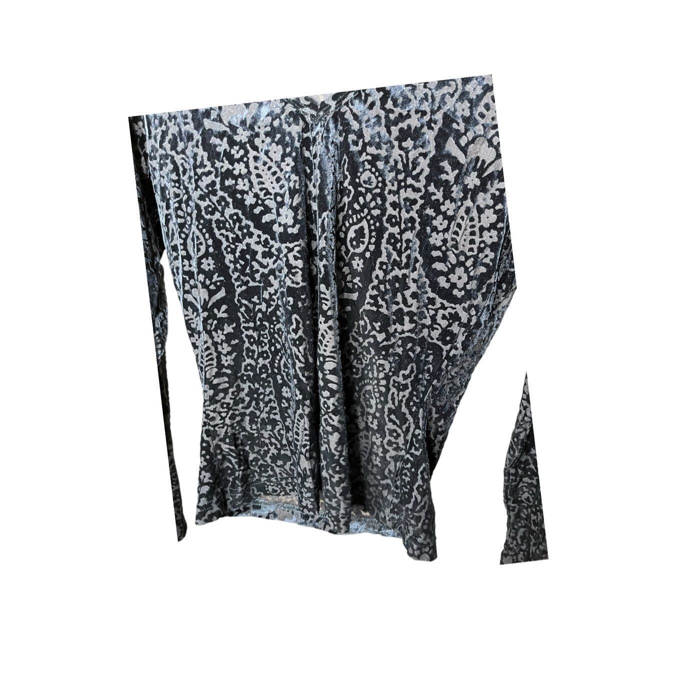 Other Karen Kane Y2K Long Sleeve Black Velvet Burnout Top Blouse S Size M / US 6-8 / IT 42-44 - 3 Thumbnail