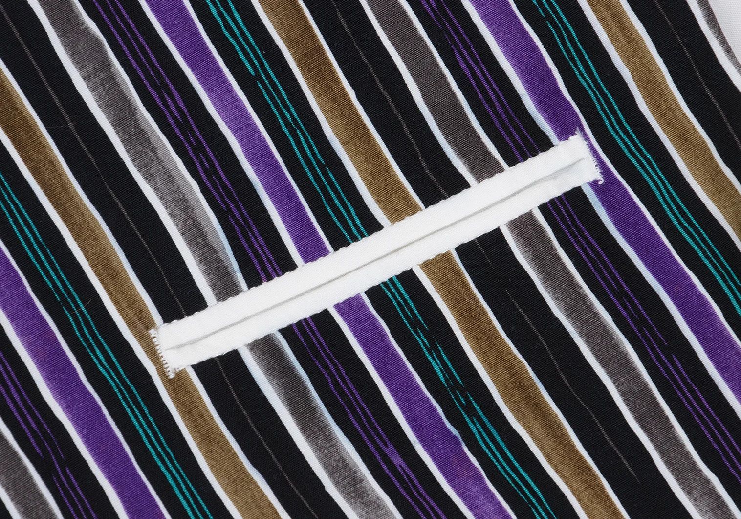 Issey Miyake Cotton Asymmetric Stripe Vest in Black, Purple, Green, Size Size US M / EU 48-50 / 2 - 4 Thumbnail