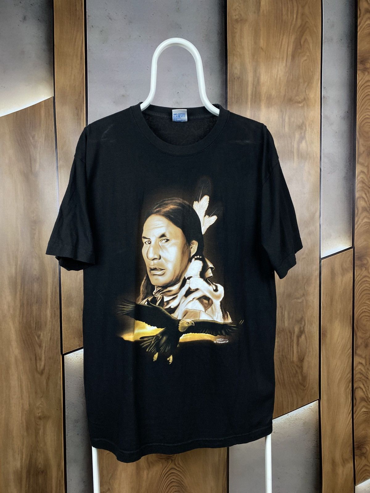 Vintage 🦅Vintage 90s T-Shirt Tronseal Ltd Indian America Eagle Tee🦅 Size US XXL / EU 58 / 5 - 1 Thumbnail