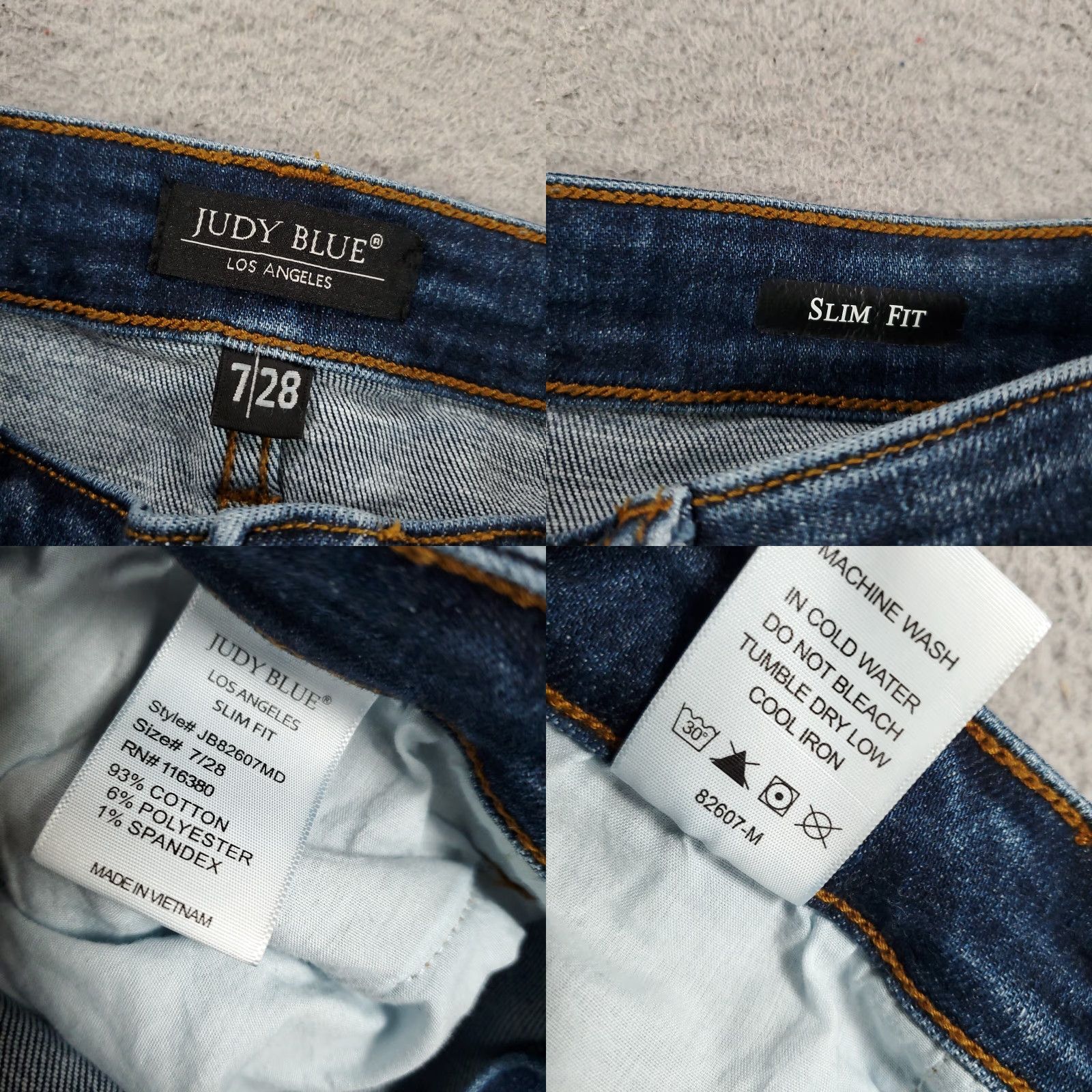 Denime Judy Blue Jeans Slim Dark Wash Distressed Stretch 30x31 Womens 28 Inseam Denim 5-Pocket City Preppy Skinny Size 30" / US 8 / IT 44 - 8 Thumbnail