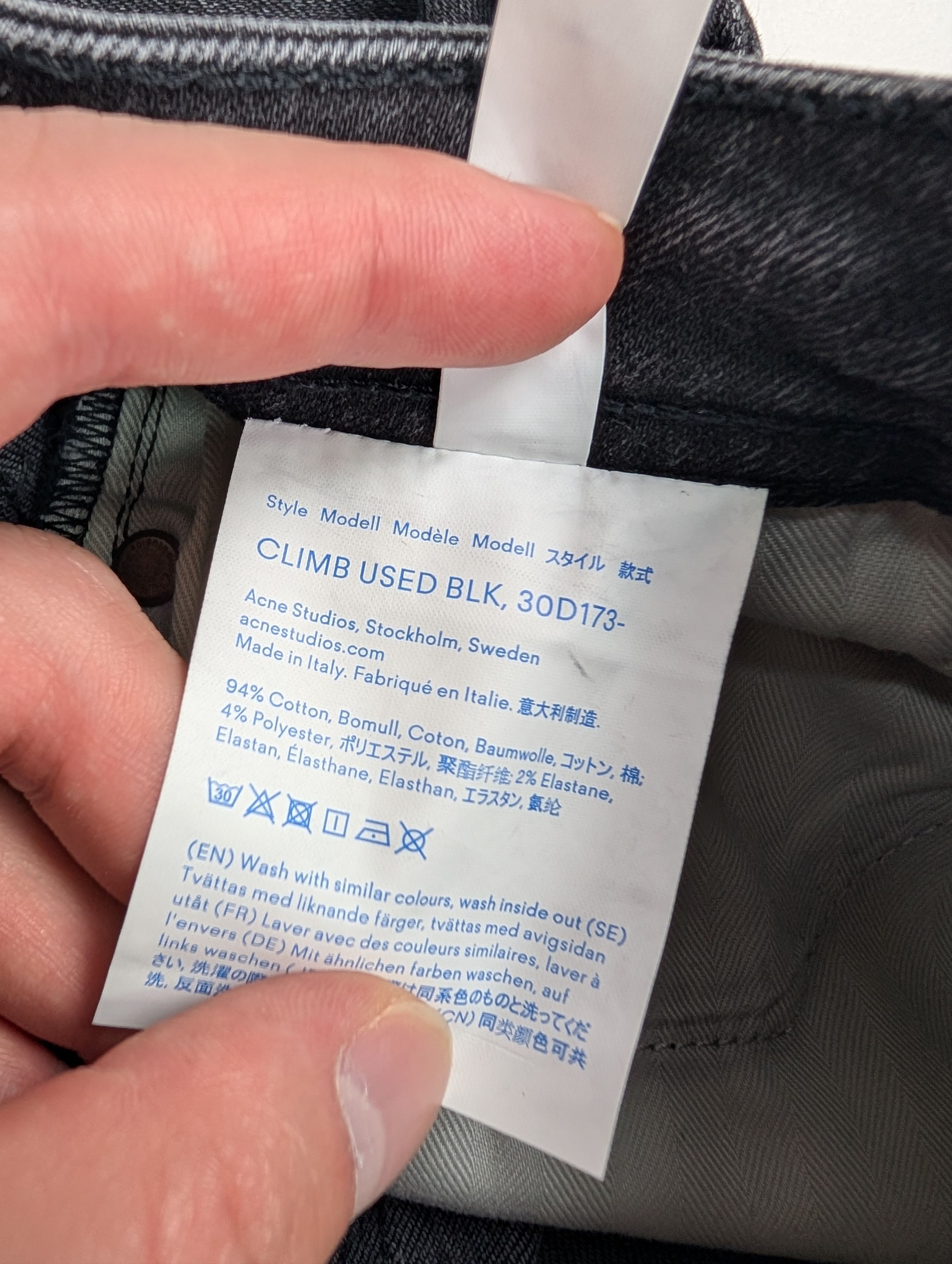 Acne Studios Acne Studios Charcoal Black Fitted Jeans Size 25" / US 0 / IT 36 - 7 Thumbnail