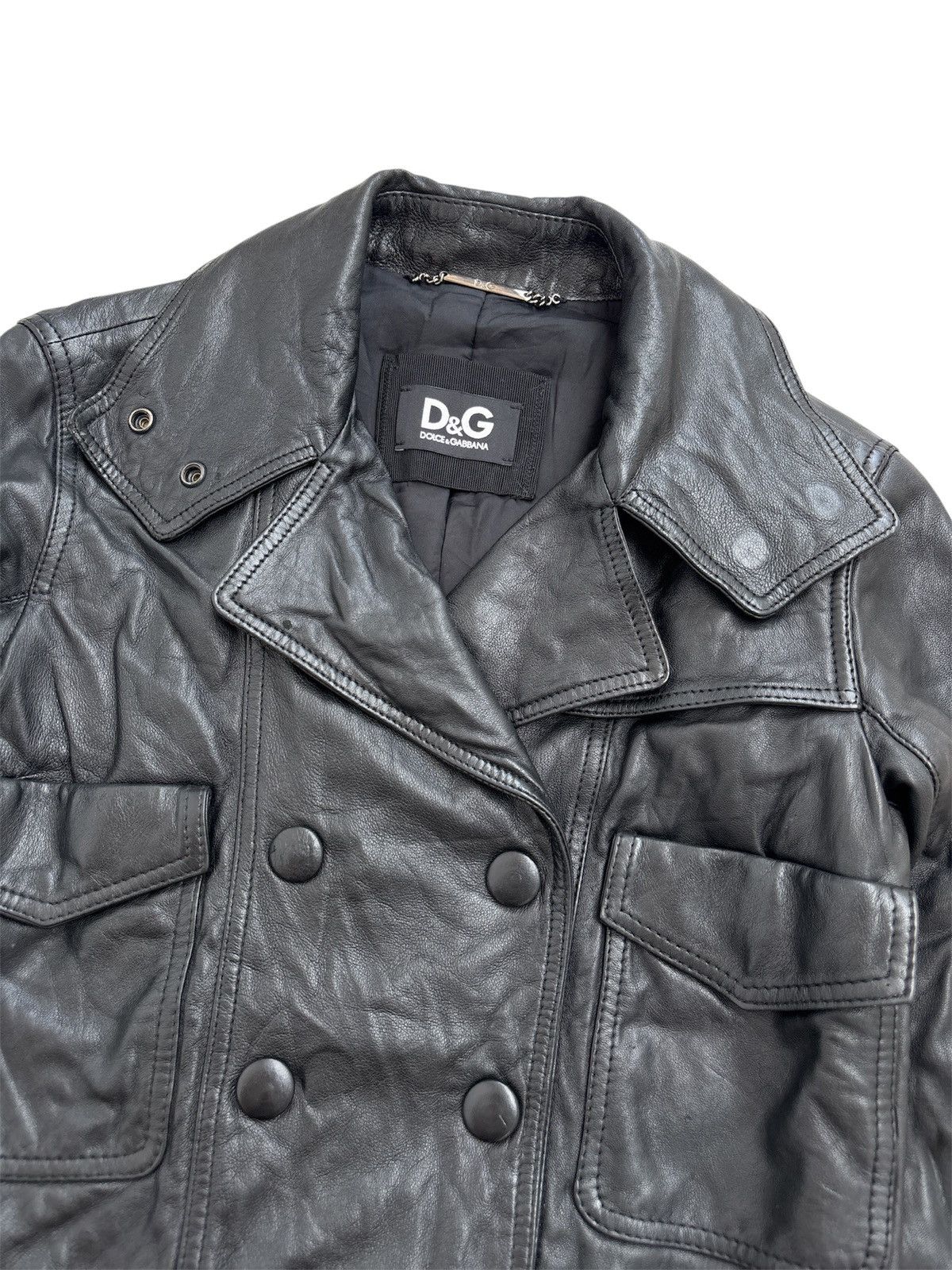 Dolce & Gabbana Y2K Crop Napoleon Leather Jacket Size US XS / EU 42 / 0 - 2 Thumbnail