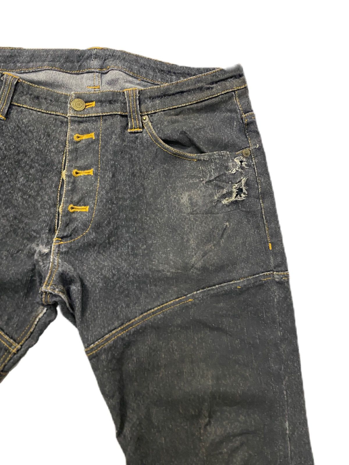 If Six Was Nine TORNADO MART FLARE DENIM LACES BOTTOM DISTRESS Size US 33 - 5 Thumbnail