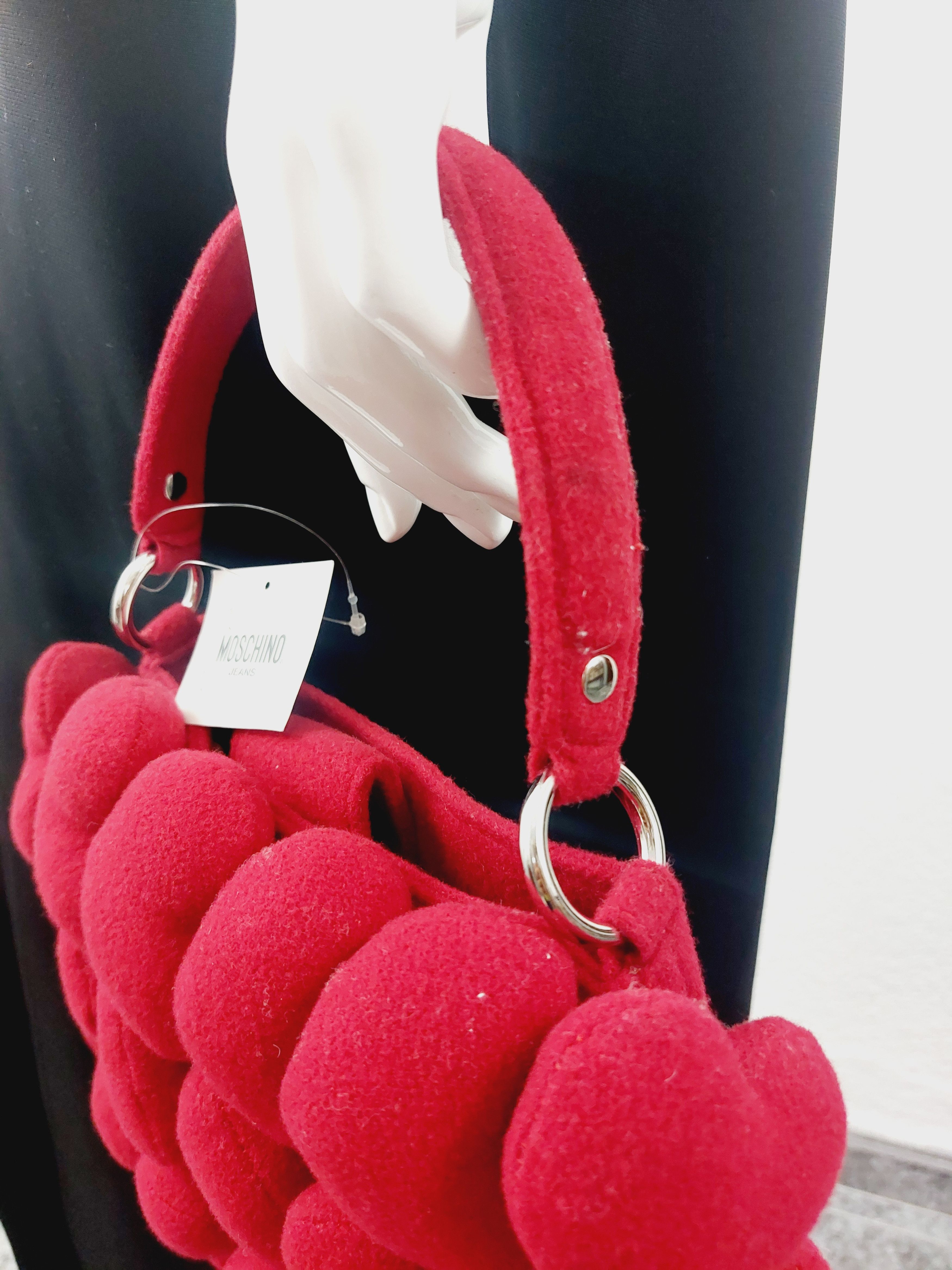 Moschino Moschino Heart Red Plush Love Toy Hand Shoulder Bag Size ONE SIZE - 4 Thumbnail