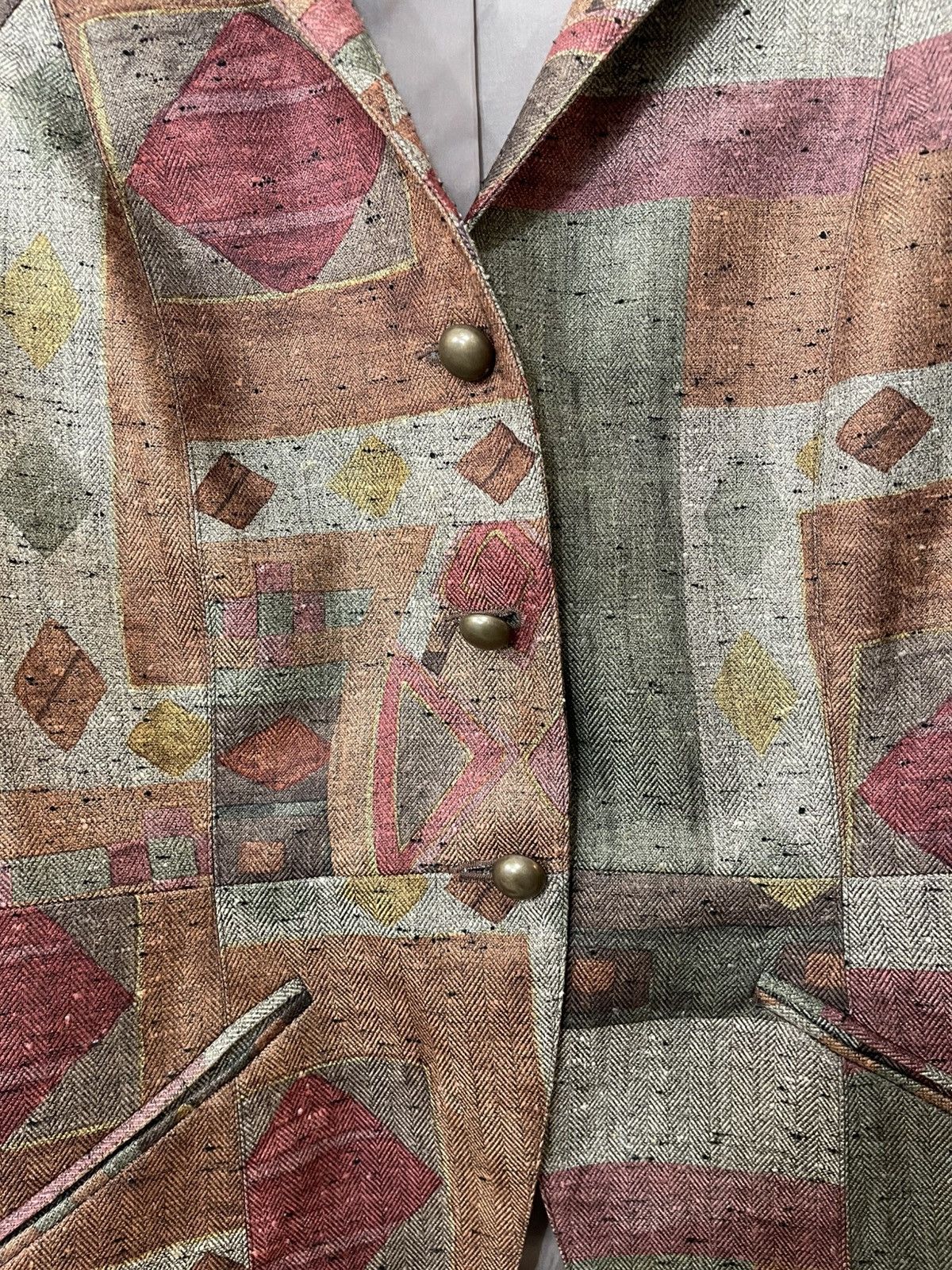 Vintage Coldwater Creek Blazer Artistic Patchwork Design Size XXL / US 16-18 / IT 52-54 - 7 Thumbnail