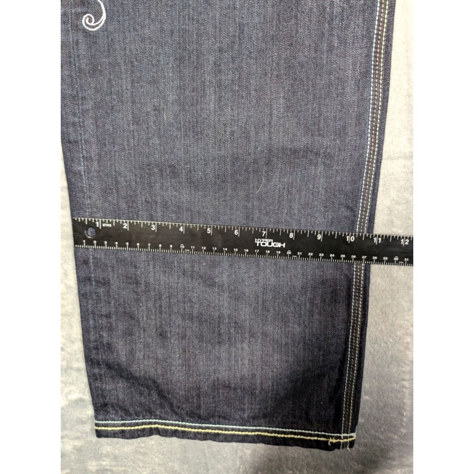 Vintage VINTAGE Mens Artful Dagger Jeans Embroidered Muskets Sz 42x33 Thick Stitch Baggy Y2k Size US 42 / EU 58 - 4 Thumbnail