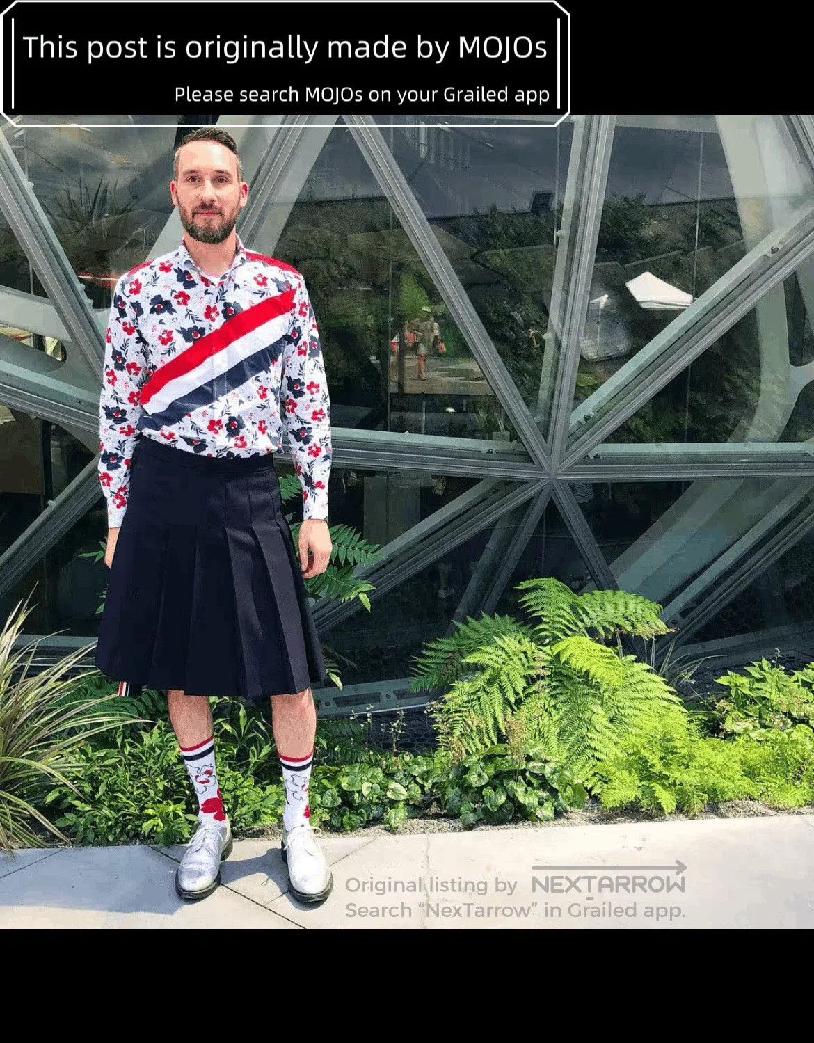 Thom Browne Sz 3 Thom Browne Front Stripe Flower Shirt. Size US L / EU 52-54 / 3 - 6 Thumbnail