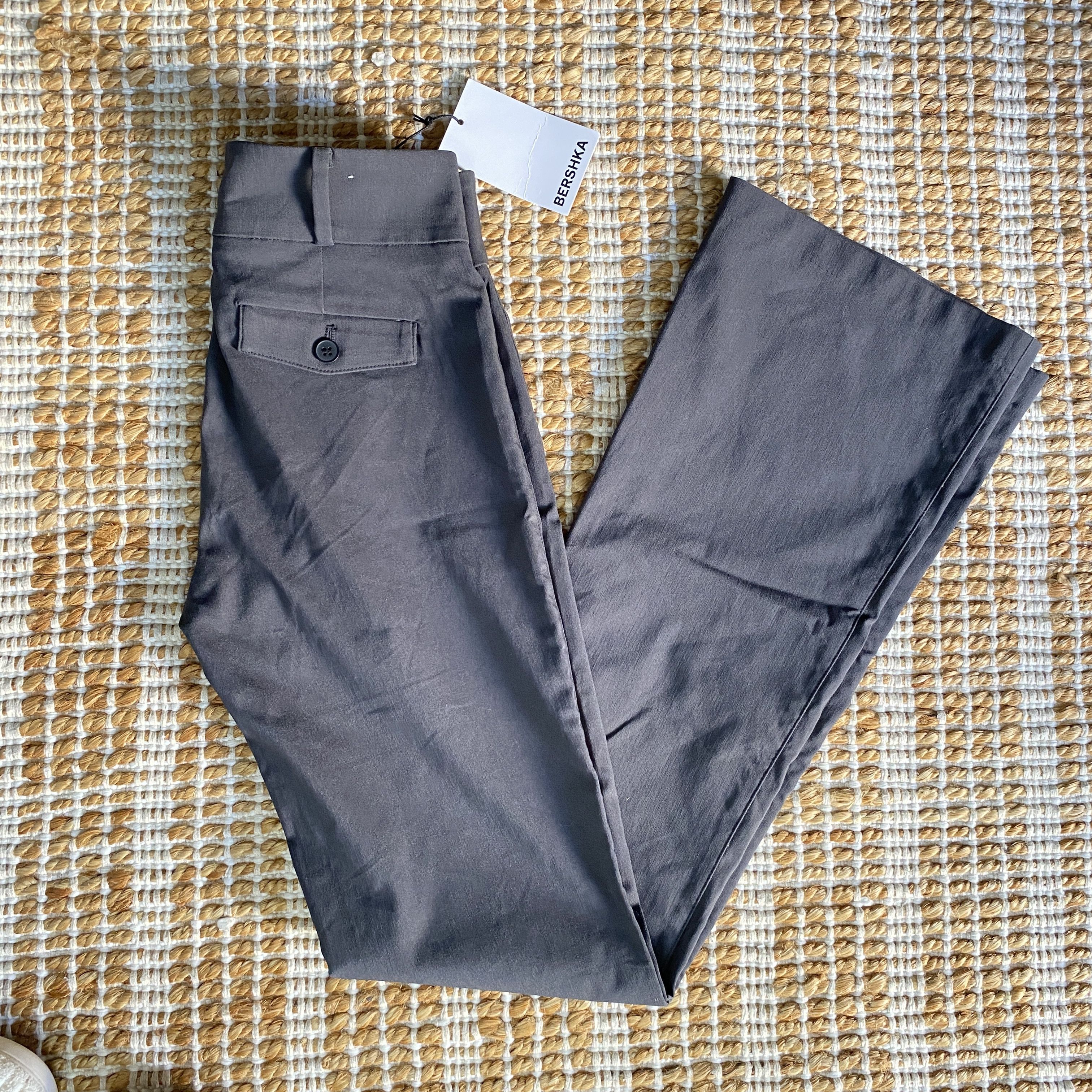 Bershka Bershka Grey Flared Tailored Trousers Pants NWT Size 27" / US 4 / IT 40 - 3 Thumbnail
