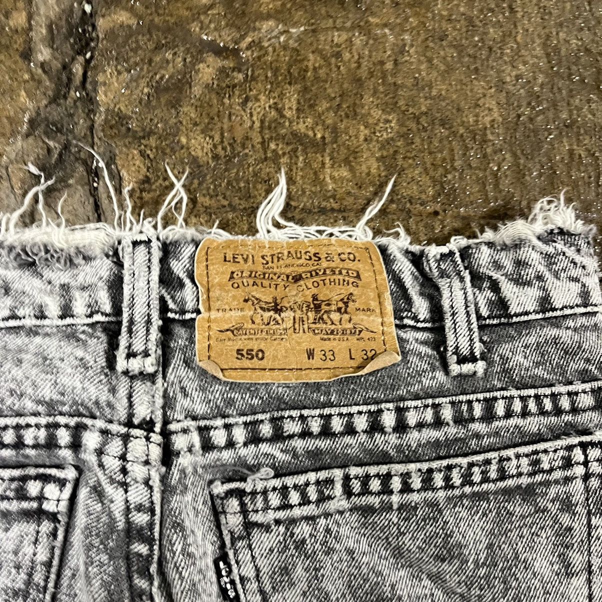 Levi's × Vintage Crazy Vintage 90s Levi's 550 Black Tab Jeans Acid Wash Faded Size US 32 / EU 48 - 5 Thumbnail