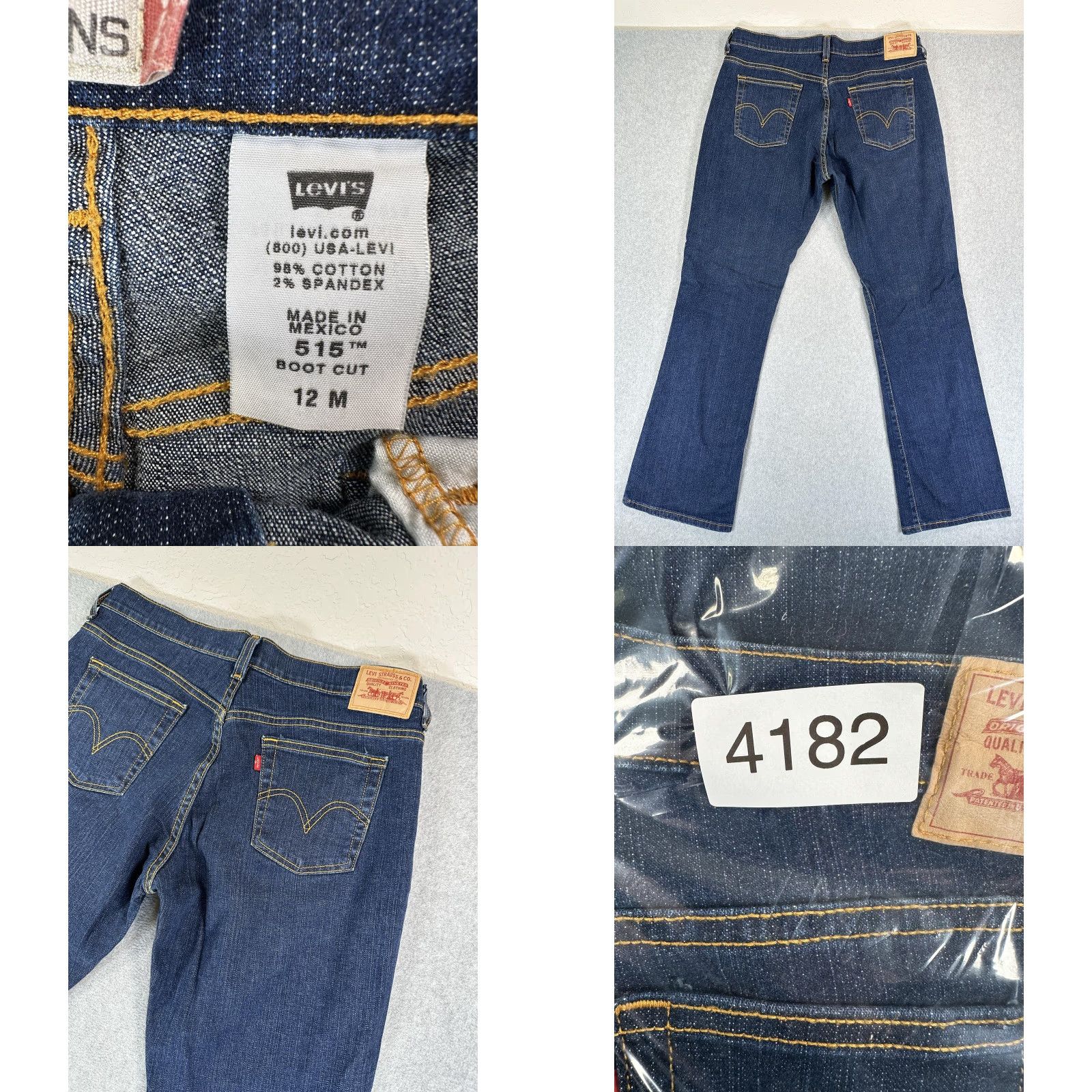 Levi's Levi's 515 Boot Cut Jeans Womens 12M Blue Dark Wash Mid Rise Stretch Denim Size 34" / US 12 / IT 48 - 8 Thumbnail