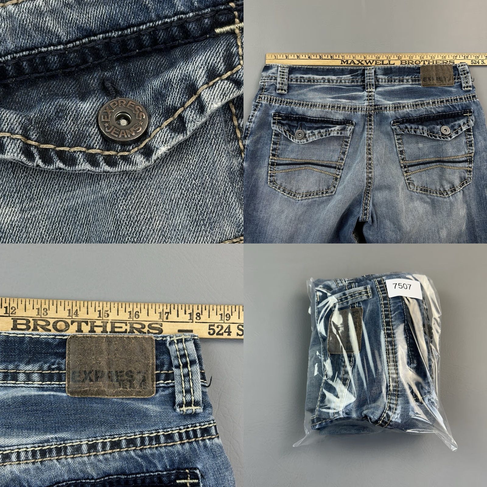 Express VINTAGE Express Jeans Mens 36x34 Kingston Classic Bootcut Pocket Flap Y2K Size US 36 / EU 52 - 9 Thumbnail