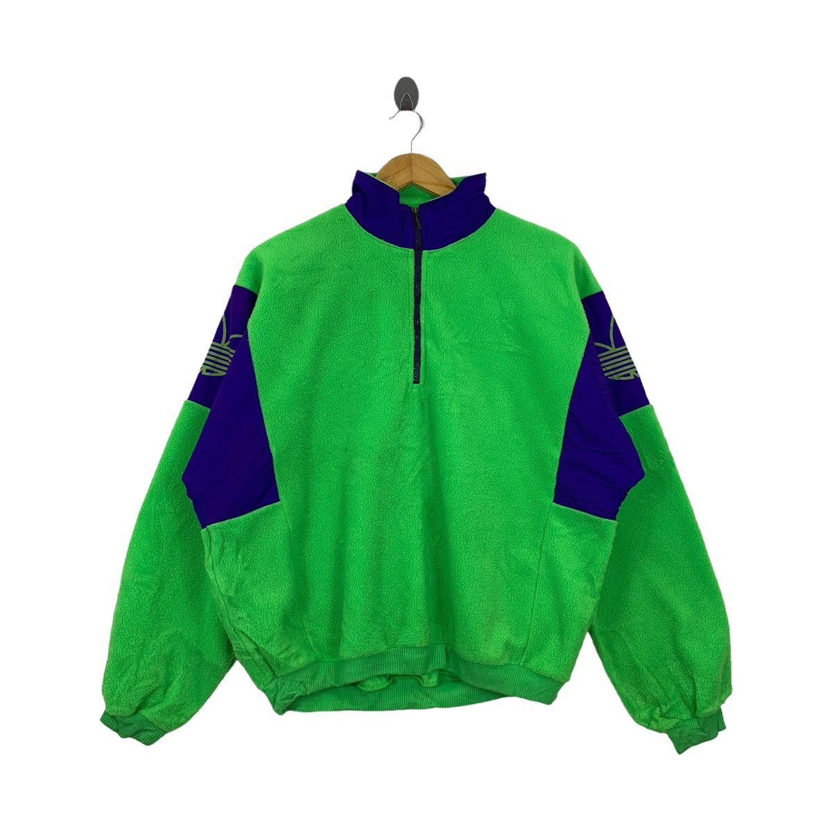 image of Adidas Trefoil Sportswear Small Logo Fleece Half in Green, Men's (Size Medium)