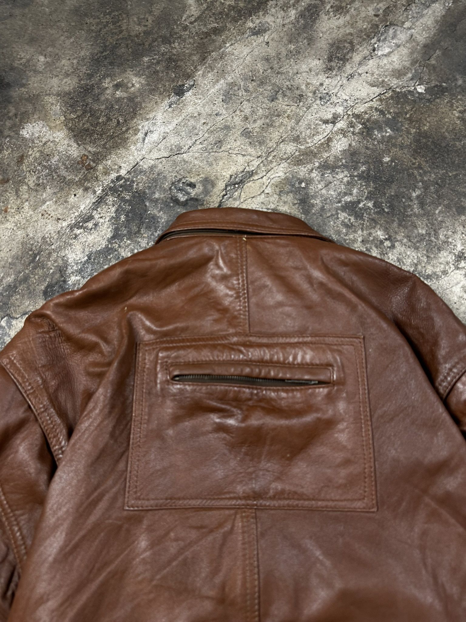 Leather 80s Vintage Leather Bomber Jacket Size US XL / EU 56 / 4 - 6 Thumbnail