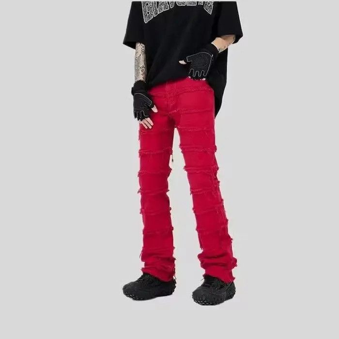 Japanese Brand Red Color Straight Y2K Grunge Jeans Pants Size US 30 / EU 46 - 2 Thumbnail