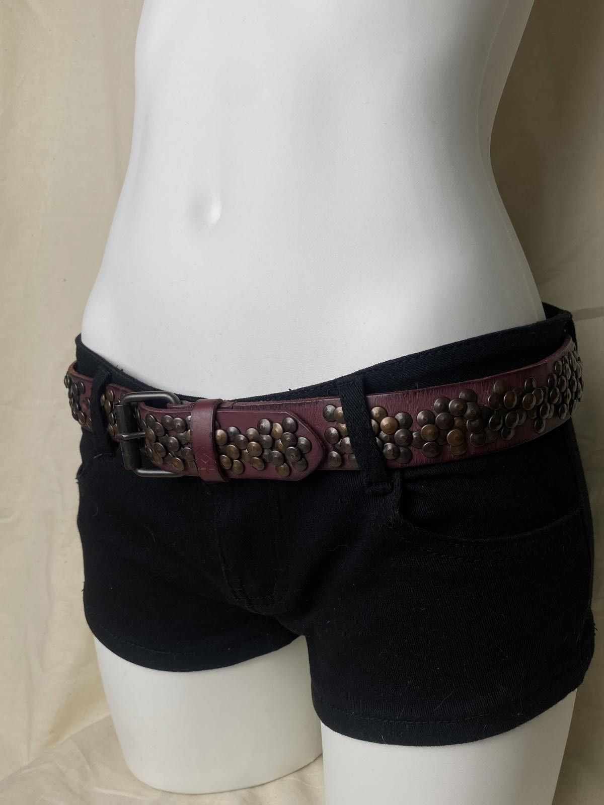 Freeman T. Porter Freeman T Porter Vtg Style Studded Genuine Red Leather Belt Size ONE SIZE - 4 Thumbnail