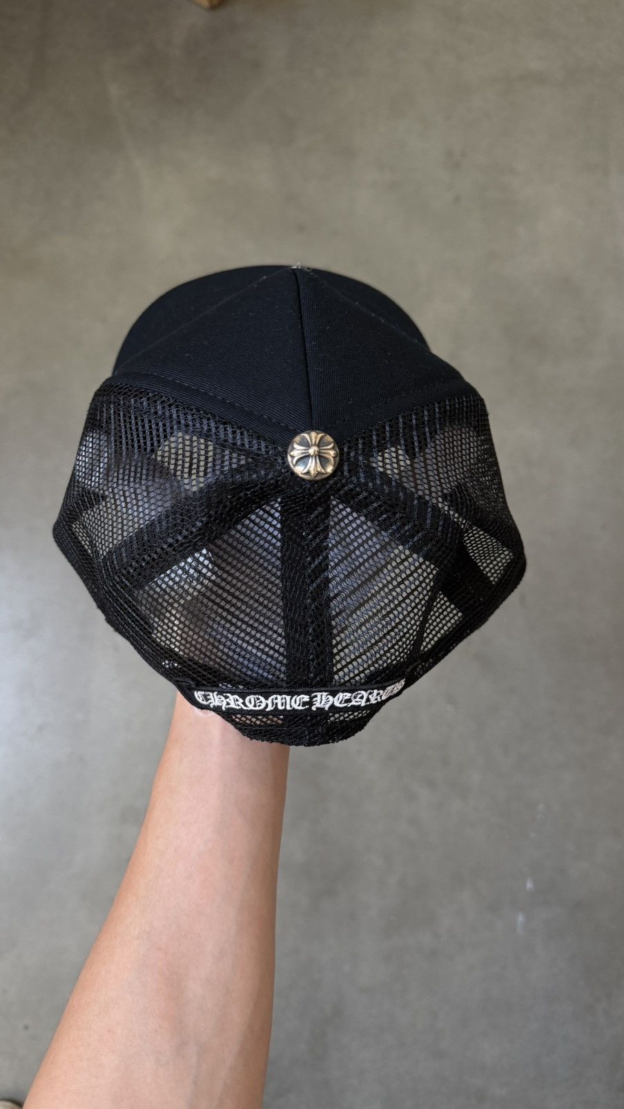 Chrome Hearts RARE! Chrome Hearts Pony Hair Cemetery Cross Trucker Hat Size ONE SIZE - 3 Thumbnail
