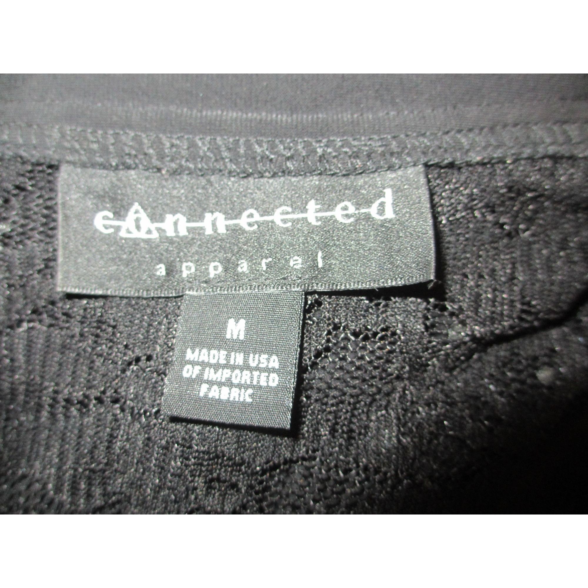 Other Connected Apparel Black Lace Back Ruffle Front Open Cardigan Size M / US 6-8 / IT 42-44 - 5 Thumbnail