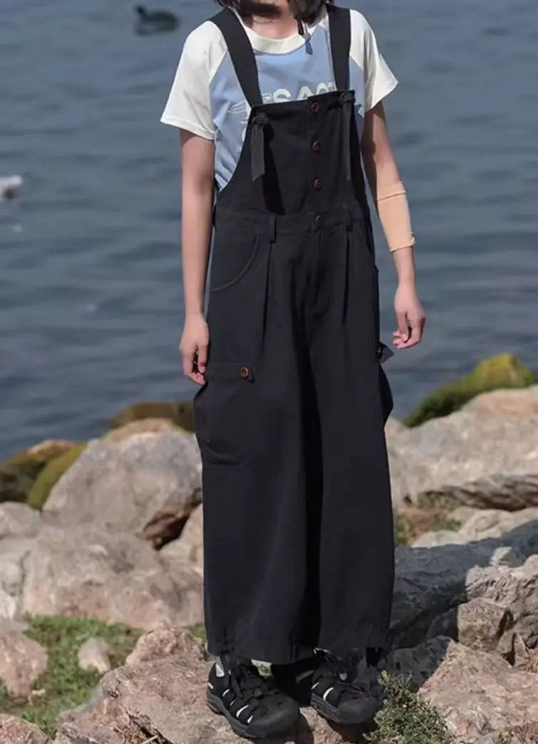 Japanese Brand × Jean Japanese Vintage Large Pocket Harajuku Dungarees Size 28" / US 6 / IT 42 - 2 Thumbnail