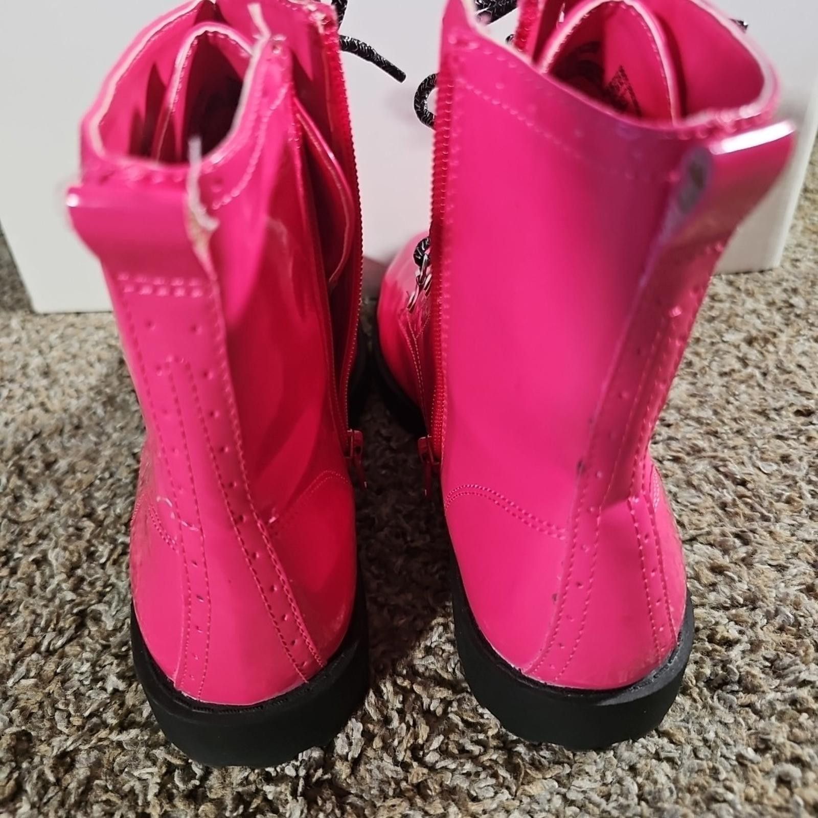 Other Wonder Nation Pink Zipper / Lace Up Combat Boot Style Sz 5 Size US 5 / IT 35 - 8 Thumbnail