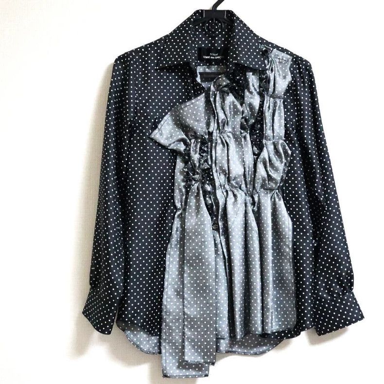 Comme des Garcons Comme Des Garcons Black Vintage Folded Polka Dot Shirt Top Size S / US 4 / IT 40 - 1 Thumbnail