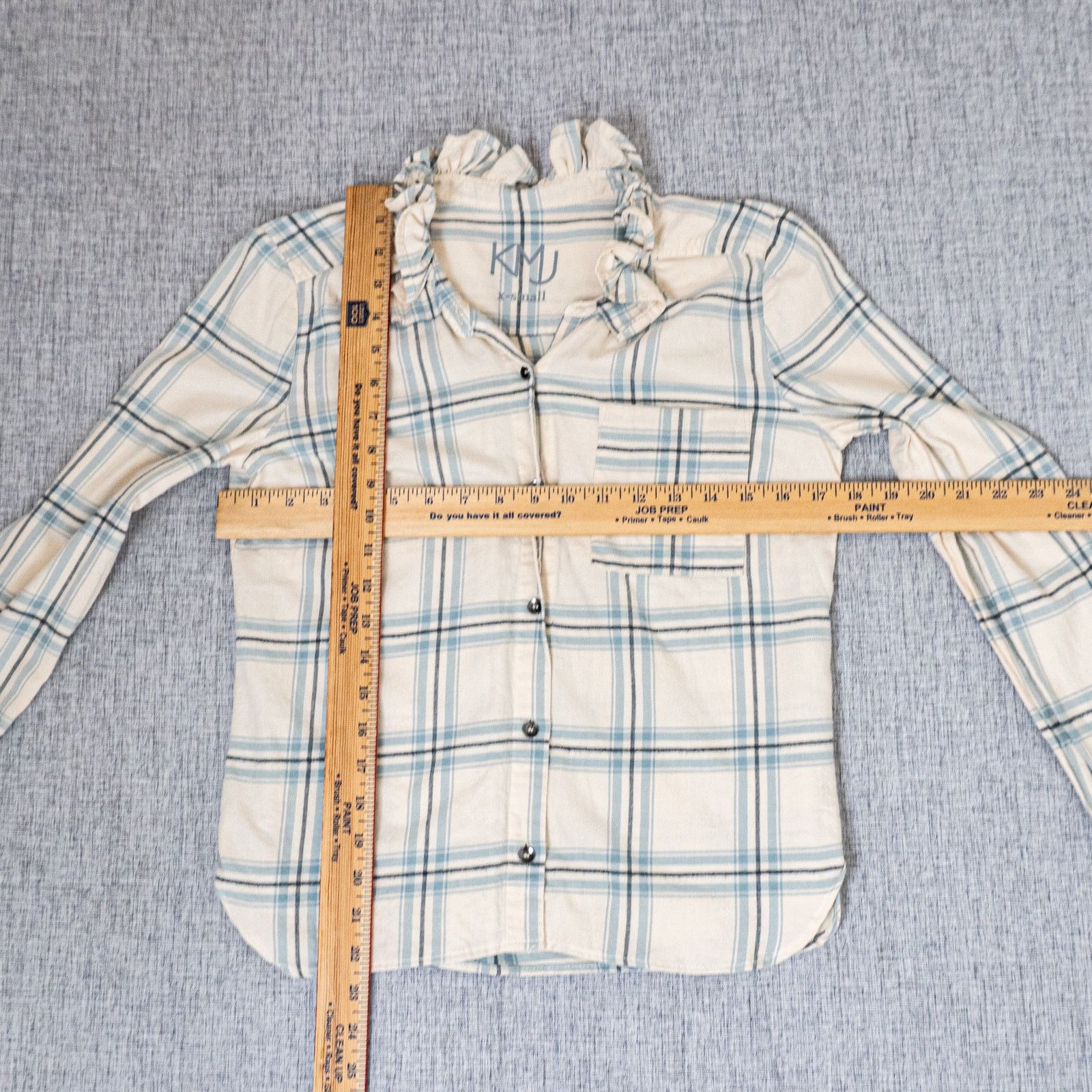 Other KMJ Kate Mchale Jensen Quarantina Ruffle Flannel Beige blue Size XS / US 0-2 / IT 36-38 - 7 Thumbnail