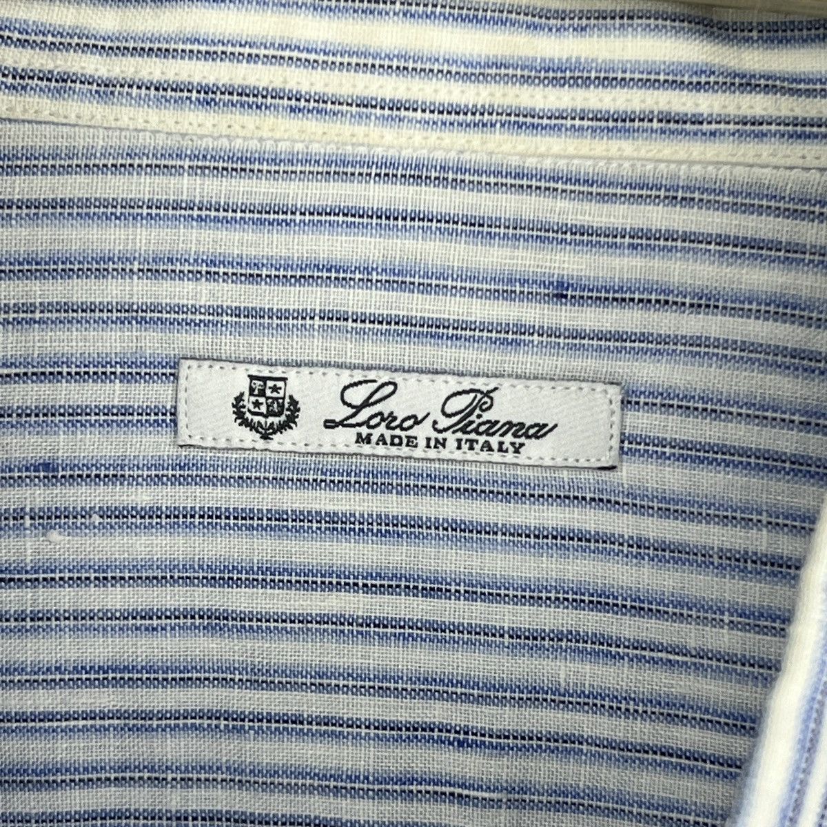 Loro Piana Loro Piana Light Blue White Old money Linen Shirt Button Up Size US XL / EU 56 / 4 - 5 Thumbnail