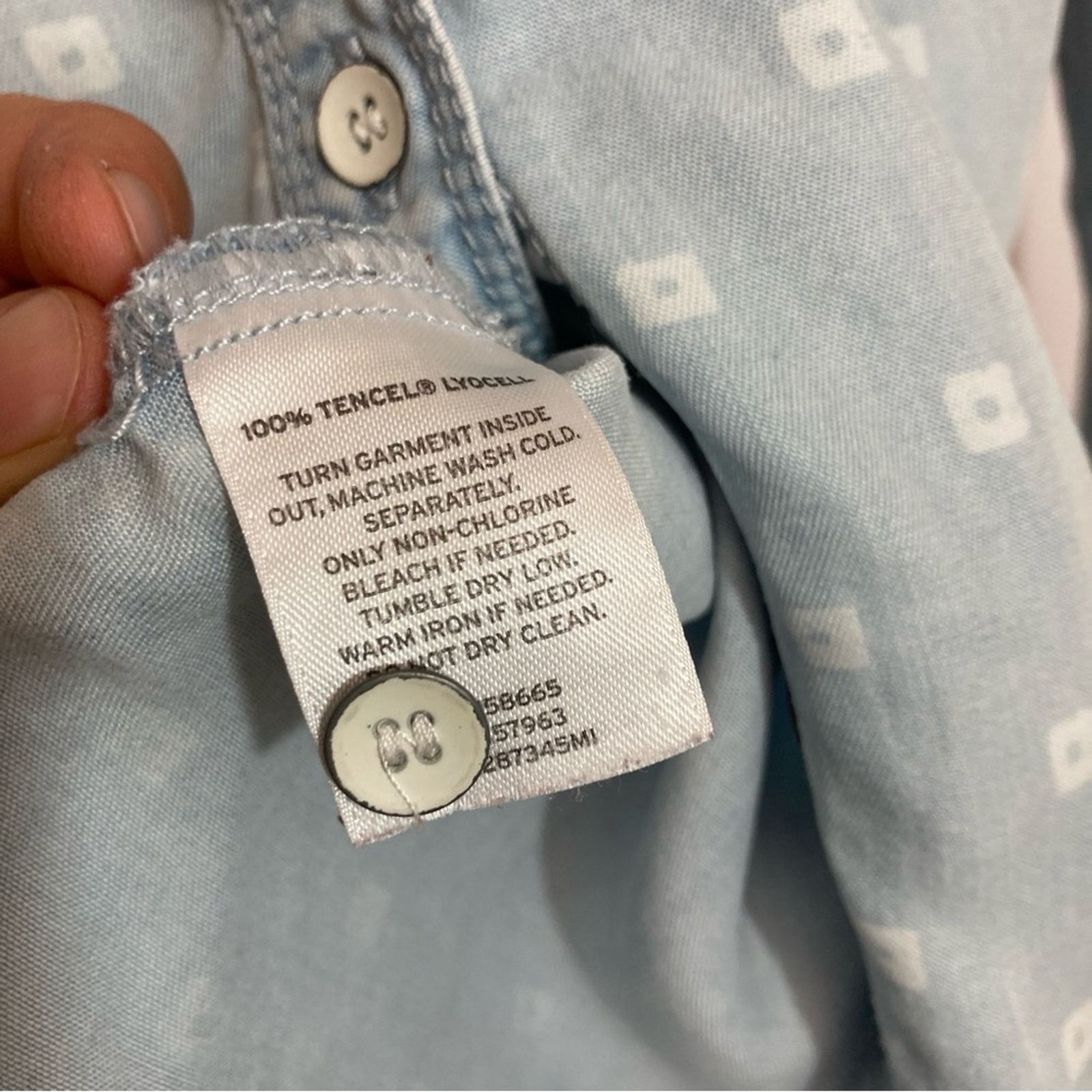 Other Halogen Tencel Lyocell Soft Denim Button Pockets Shirt Top Size M / US 6-8 / IT 42-44 - 7 Thumbnail