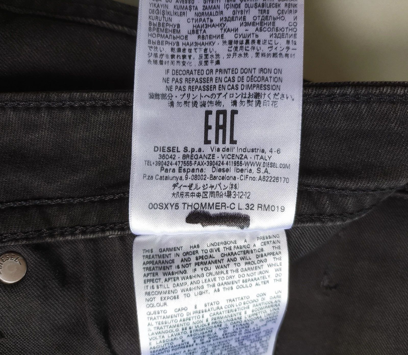 Diesel Diesel THOMMER-C L.32 MENS JEANS T/9610 Size US 36 / EU 52 - 10 Thumbnail