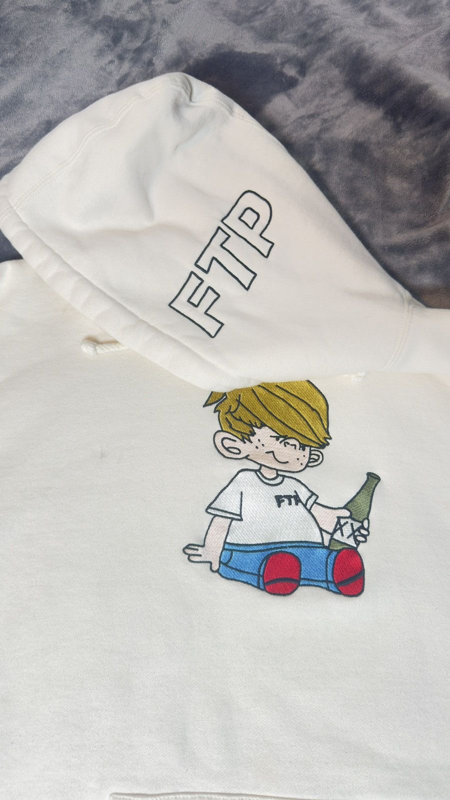 image of Fuck The Population Ftp Dennis The Menace Cream Hoodie, Men's (Size XL)