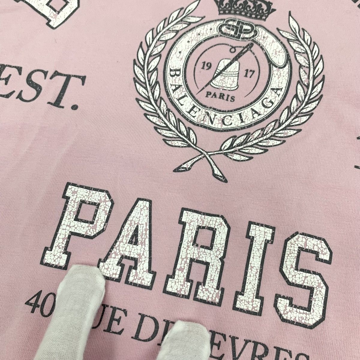 Balenciaga Balenciaga Pink Logo Printed Cotton Crew Neck T-Shirt K26WX Size S / US 4 / IT 40 - 8 Thumbnail