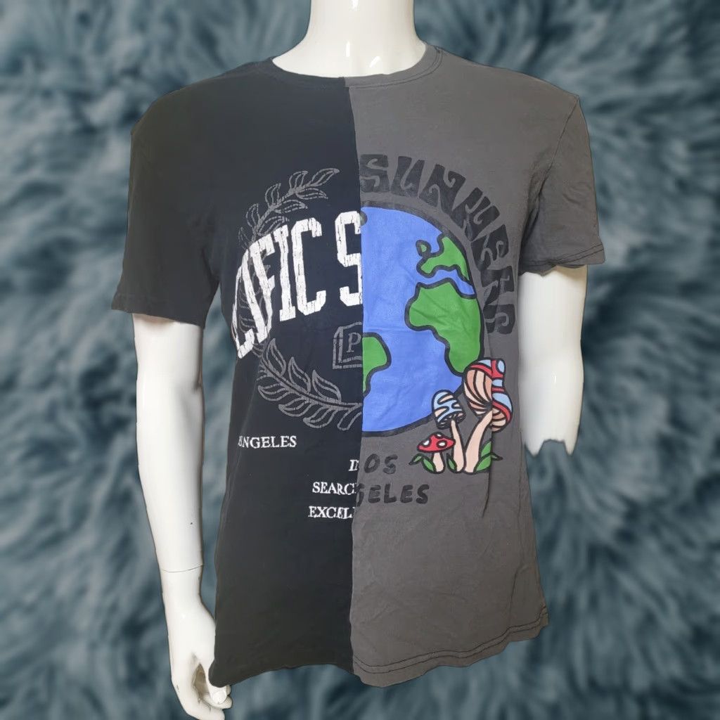 Pacsun PacSun PacSun Pacific Sunwear LA Beach Colorblock Surf T Shirt Medium Gray 100% Cotton Mens Short Sleeve Crew Neck California Shirts T-Shirt Size US M / EU 48-50 / 2 - 1 Thumbnail