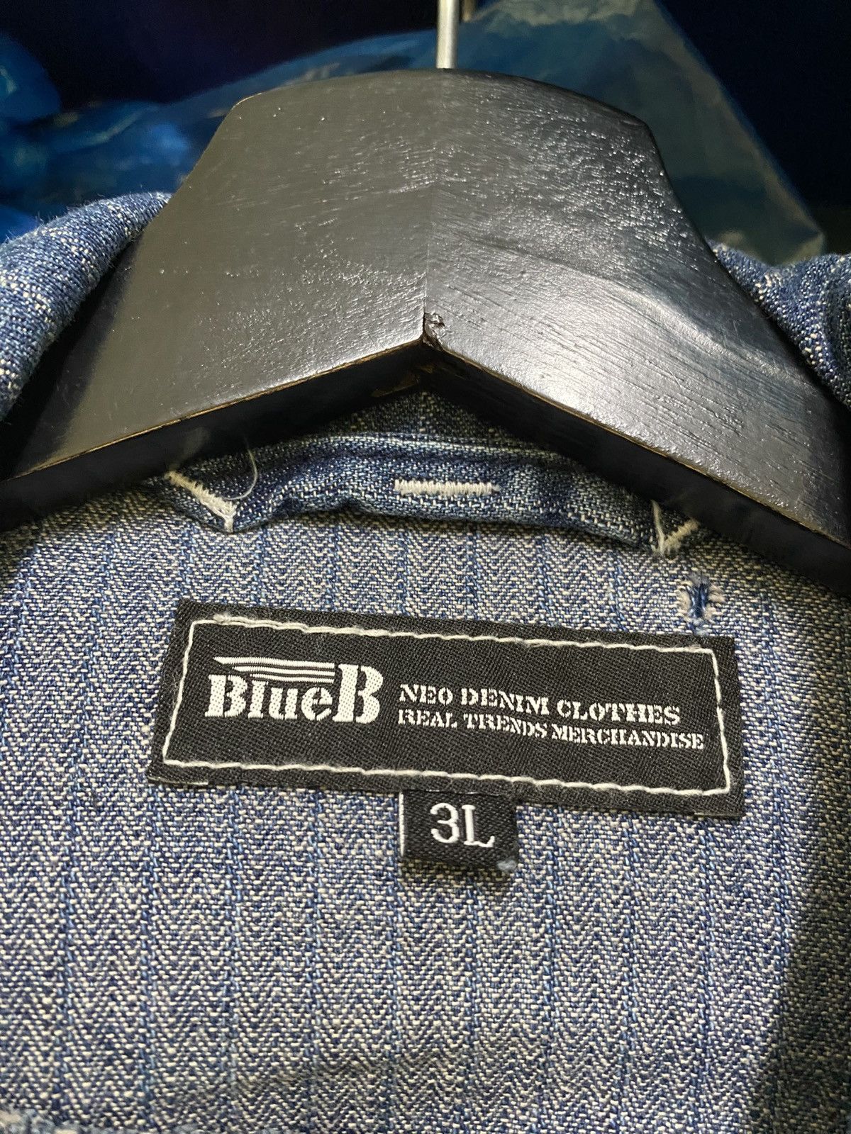Other VINTAGE BLUE B DENIM WORKER JACKET Size US L / EU 52-54 / 3 - 8 Thumbnail