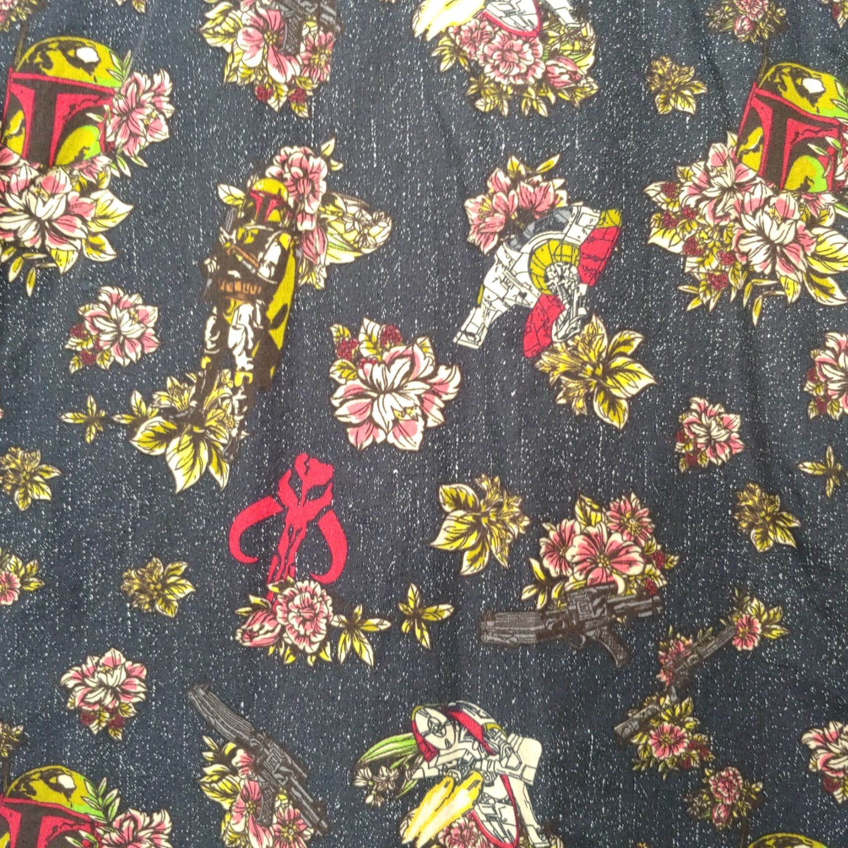 Star Wars Star Wars Boba Fett Shirt Men S Black Floral Galaxy Short Sleeve Button-Up Tropical Film Theme Size US S / EU 44-46 / 1 - 8 Thumbnail