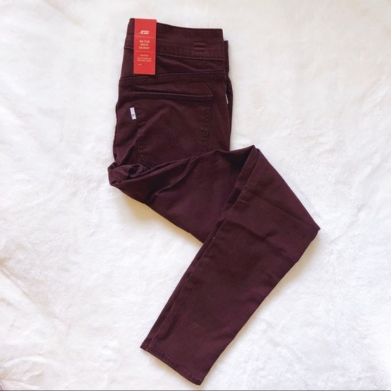 Levi's Levi's On The Move Skinny Maroon 27x28 Jeans Size 27" / US 4 / IT 40 - 3 Thumbnail
