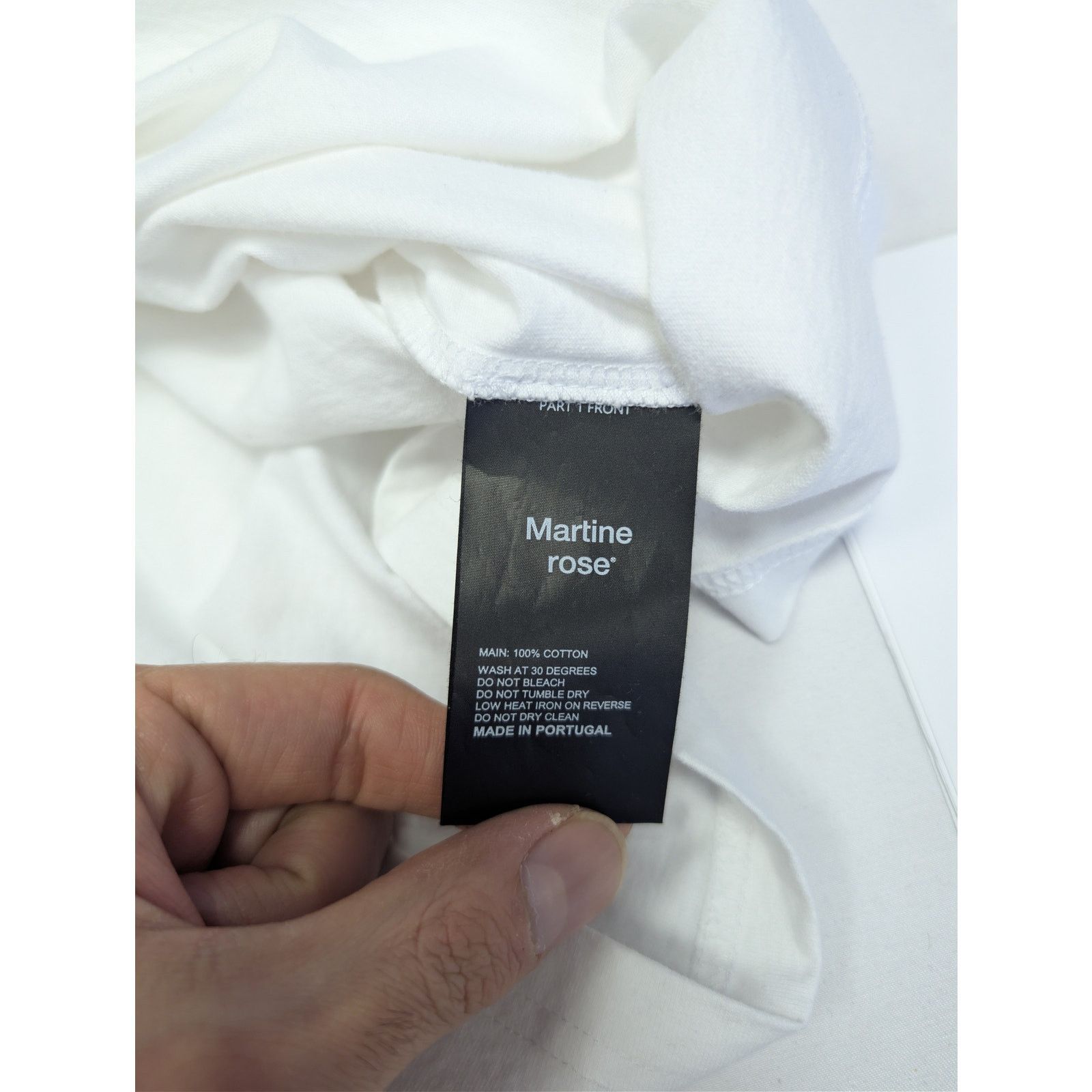 Martine Rose o1rshd1 Funnel Neck Long-Sleeve T-Shirt in White Size US XL / EU 56 / 4 - 17 Thumbnail