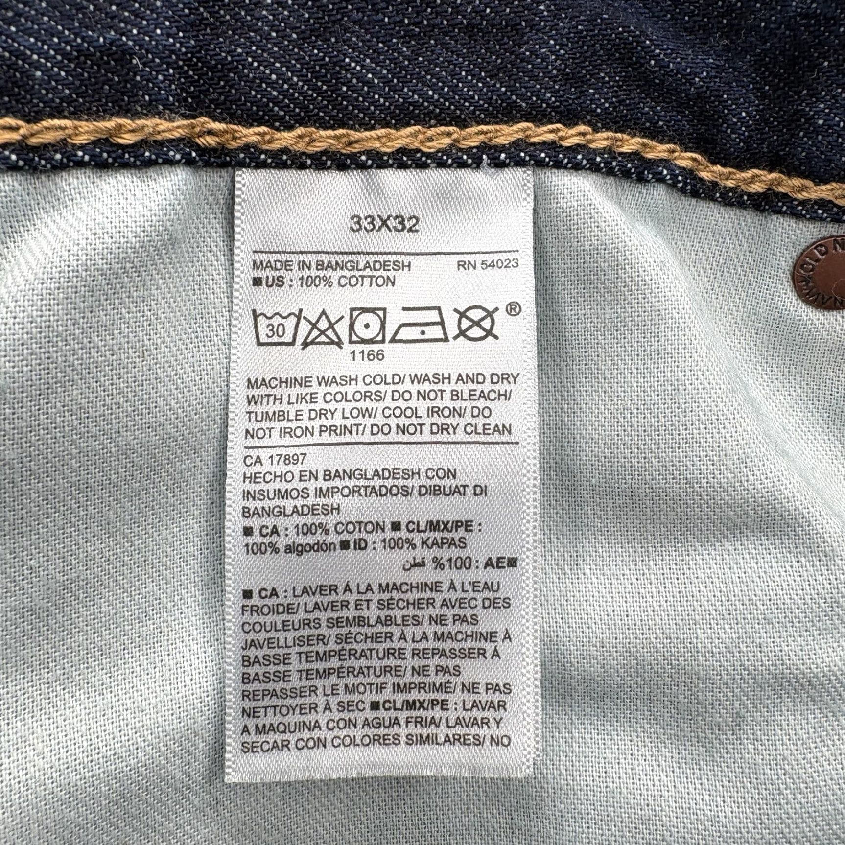 Old Navy Old Navy Jeans Mens 33x32 Regular Standard Fit Blue Dark Wash Denim Tapered NWT Size US 33 - 6 Thumbnail