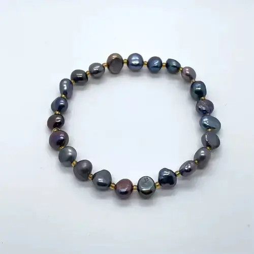 Bead Bracelet x Jewelry Natural Freshwater Black Pearl Bracelet, Men's