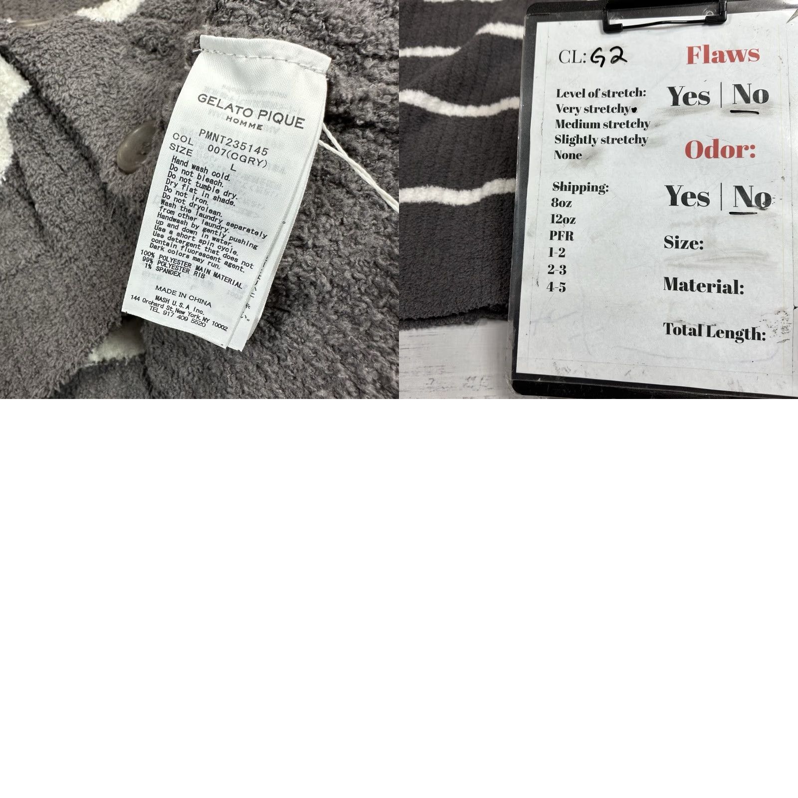 Vintage Gelato Pique Cardigan Mens L Gray White Striped Fleece Button Up Sweatshirt Size US L / EU 52-54 / 3 - 8 Thumbnail