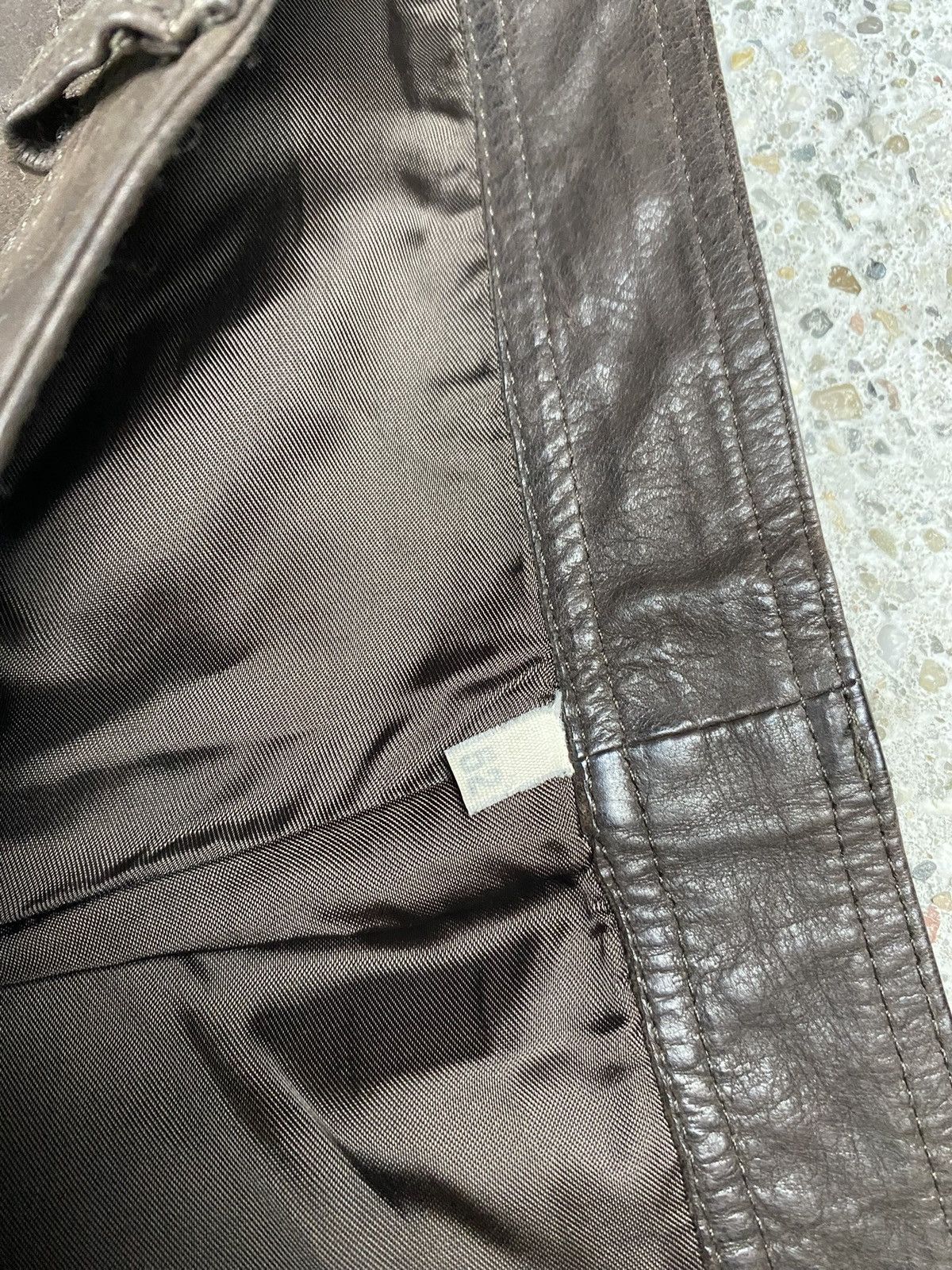 Vintage Vintage brown leather pants japan style baggy Size US 38 / EU 54 - 4 Thumbnail