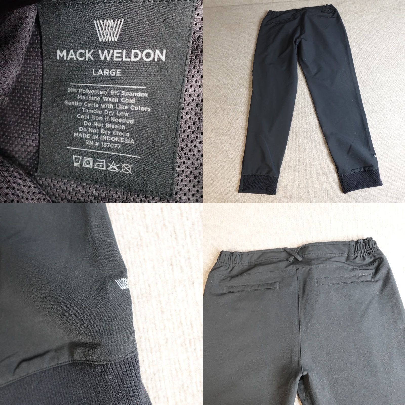Vintage Mack Weldon Pants L Black Stretch Jogger Cuff Size US 33 - 8 Thumbnail